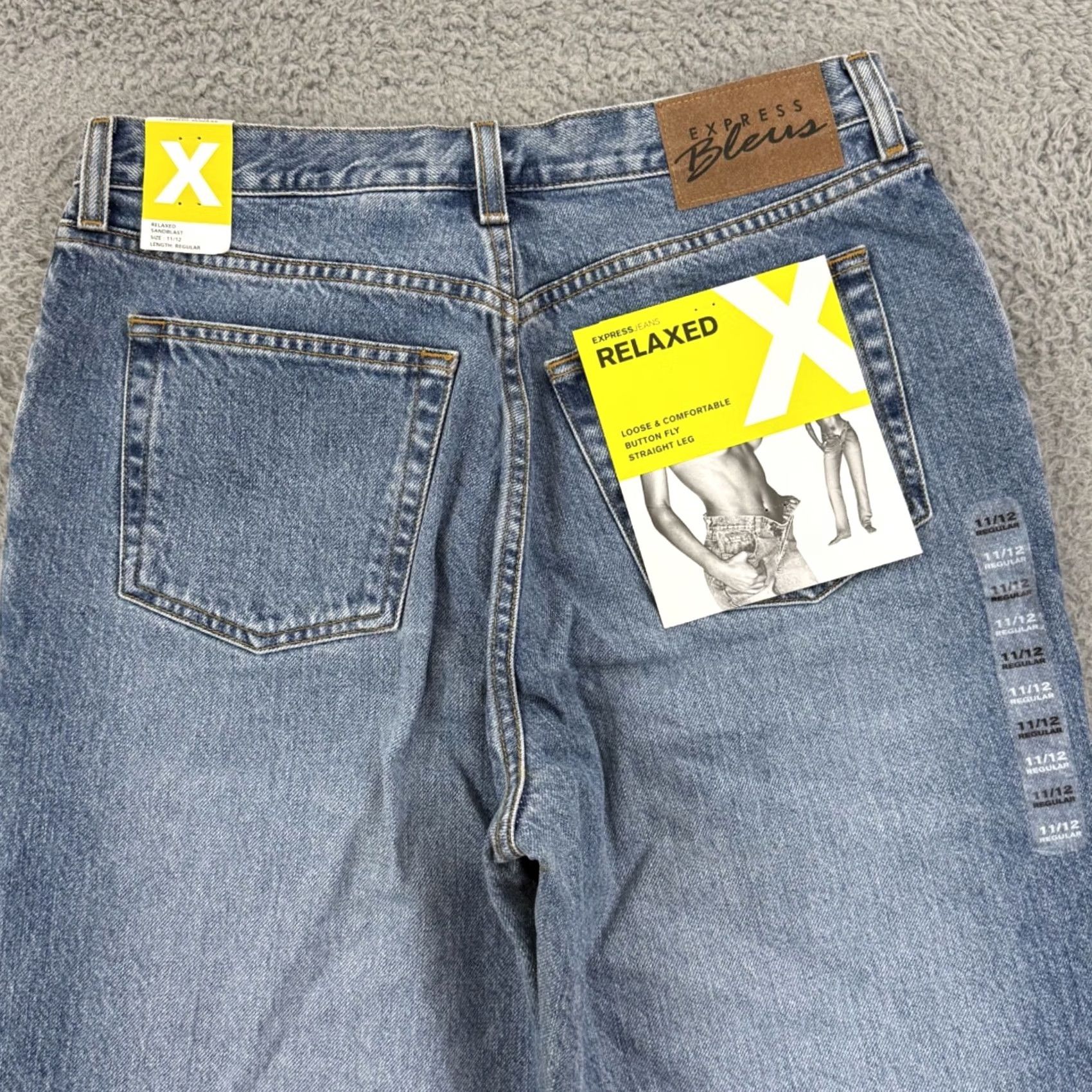 Express VINTAGE Express Bleus Jeans Womens 31x32 High Rise 90s Button Fly Blue NWT Jeans Size 34" / US 12 / IT 48 - 6 Thumbnail
