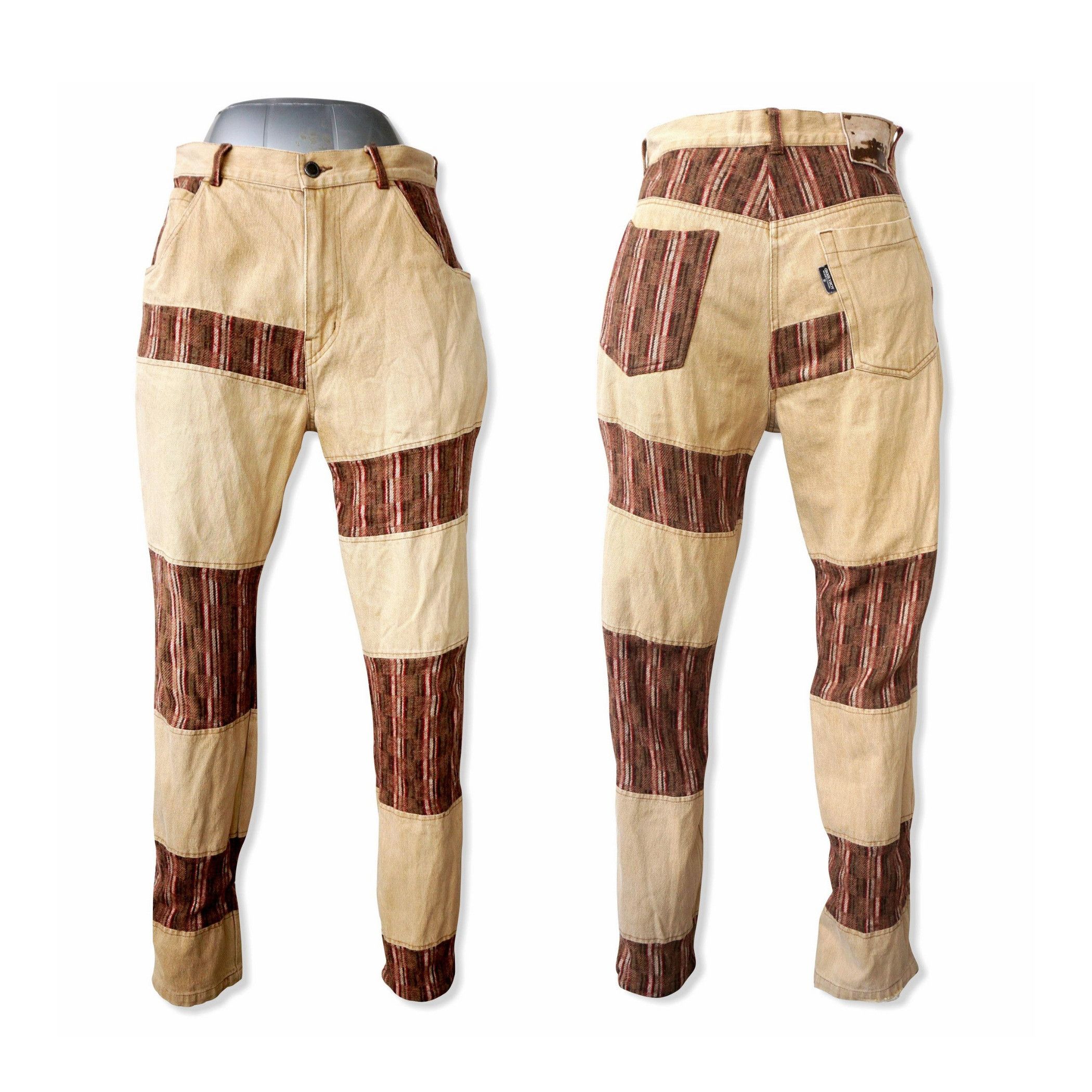 Japanese Brand GIGGLYROY Cotton & Wool Patchwork Jeans Size US 31 - 2 Thumbnail