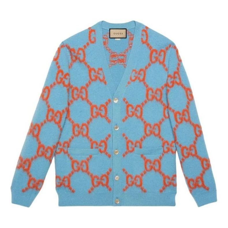 Gucci o1s1wg111025 Wool Cardigan With GG Intarsia in Multicolor Size US XL / EU 56 / 4 - 1 Thumbnail