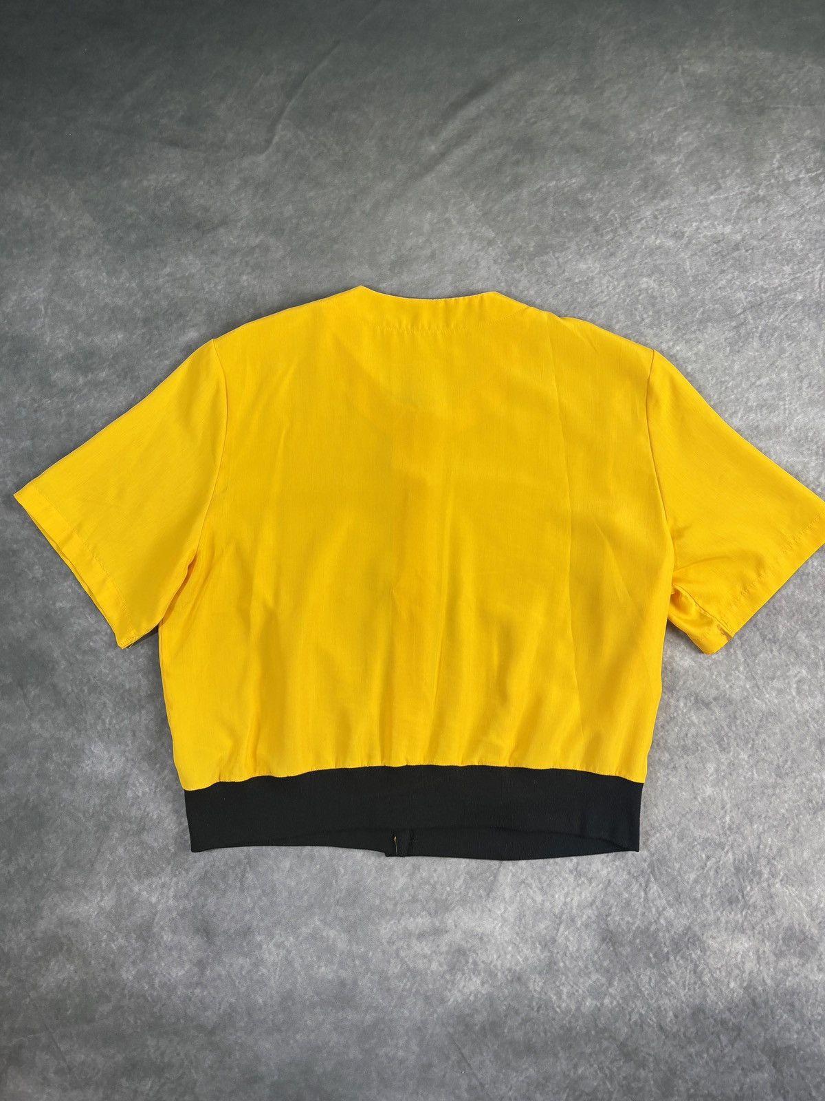 Marks & Spencer × Vintage 1980s Vintage St. Michaels Short Sleeve Blouse Elastic Poly Size XXL / US 16-18 / IT 52-54 - 6 Thumbnail