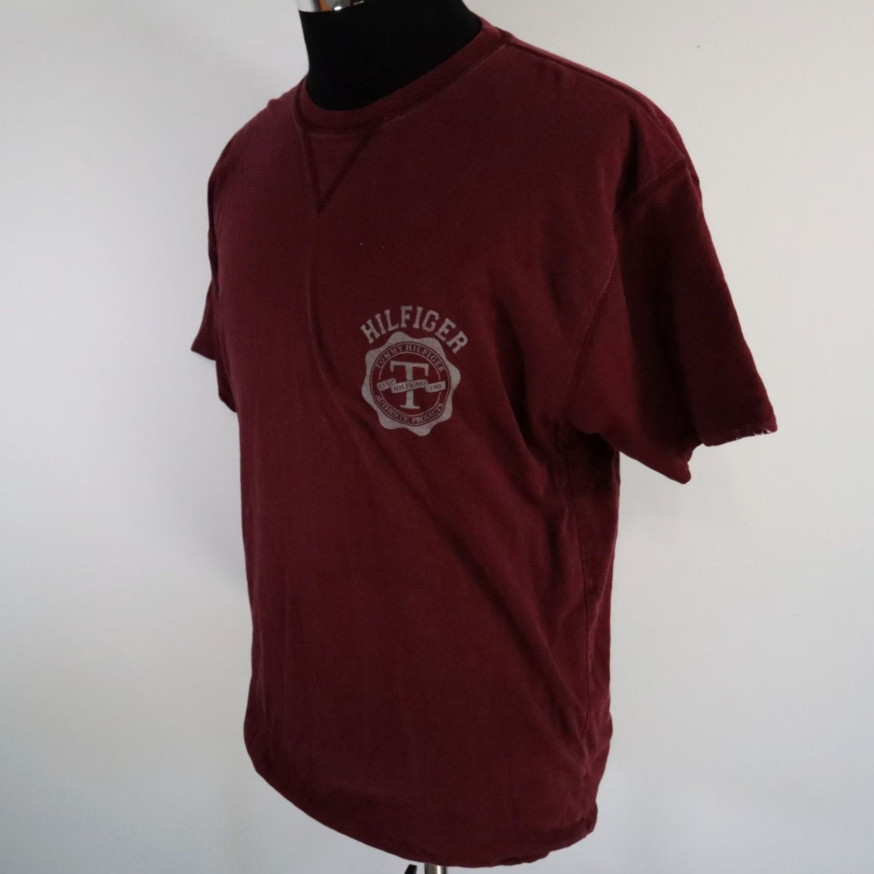 Tommy Hilfiger Tommy Hilfiger T-Shirt Mens S Reversible Casual Tee Maroon Gray Short Sleeve Size US S / EU 44-46 / 1 - 7 Thumbnail