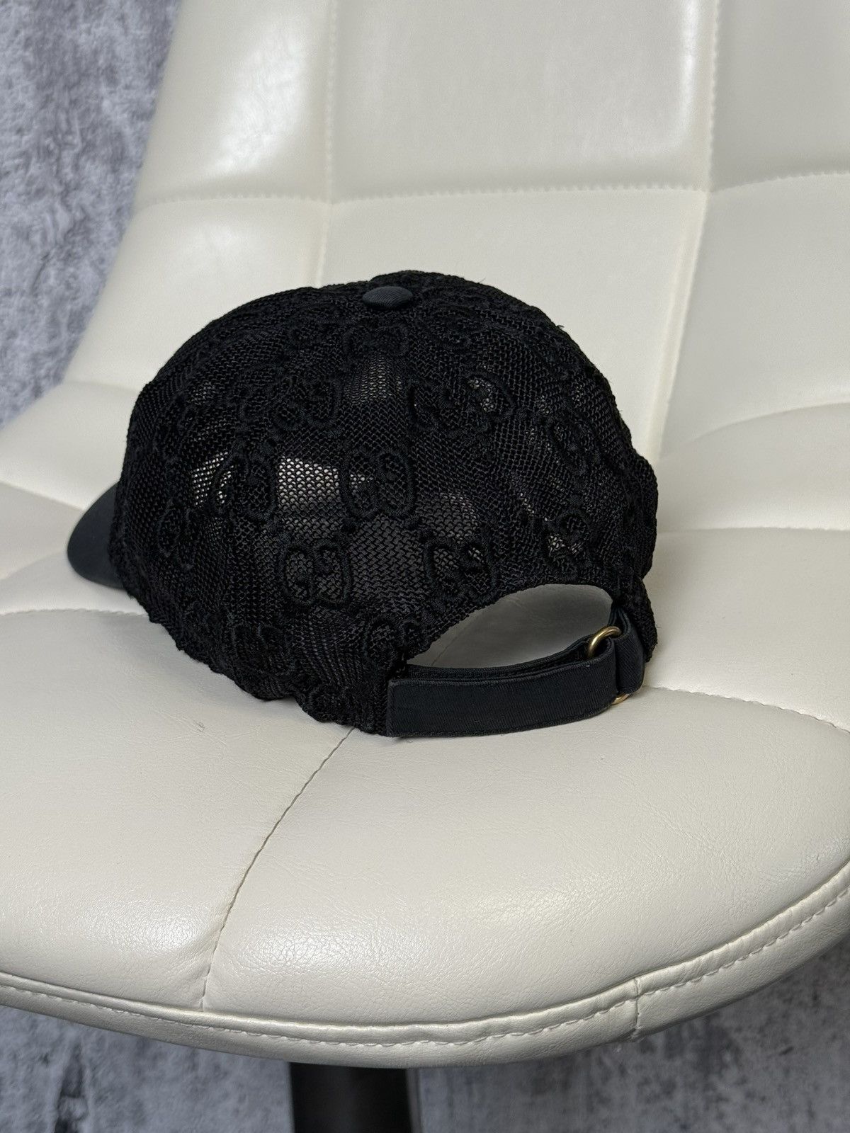 Gucci Gucci GG Monogram Mesh Baseball Cap Hat Black Adjustable Size ONE SIZE - 10 Thumbnail