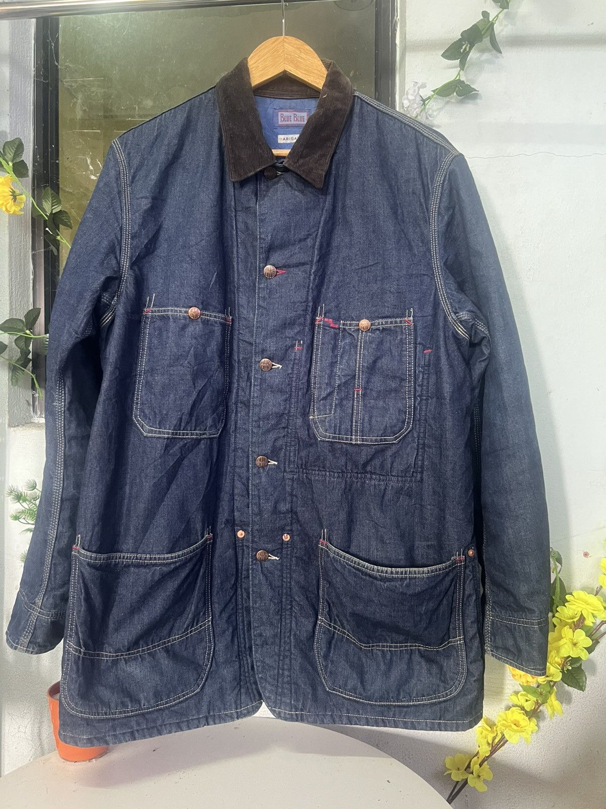 Blue Blue Japan BLUE BLUE ARIGATO JAPAN DENIM CHORE JACKET Size US L / EU 52-54 / 3 - 1 Thumbnail