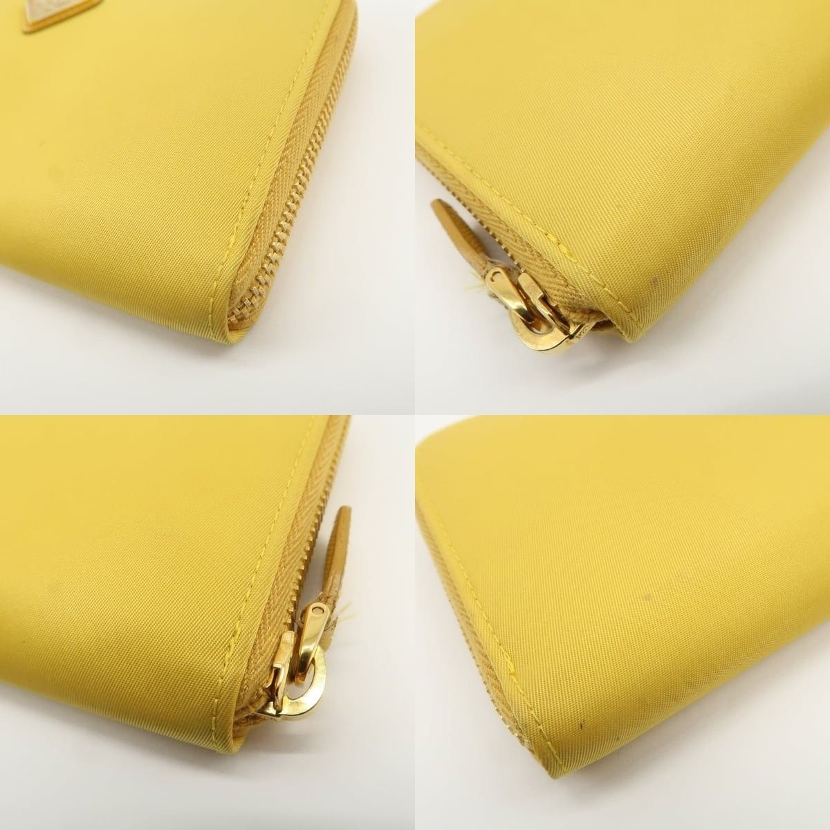 Prada Prada Triangle Logo Nylon Zippy Wallet Yellow Size ONE SIZE - 4 Thumbnail