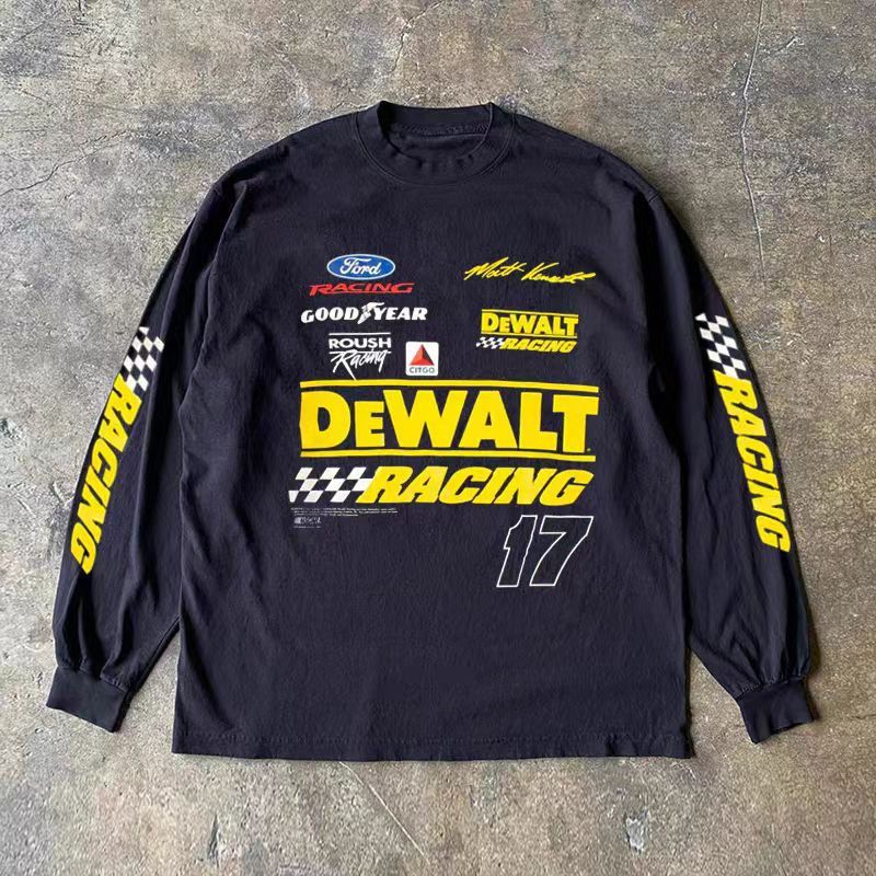 Vintage Black washed retro motorcycle print long-sleeved t-shirt Size US M / EU 48-50 / 2 - 1 Thumbnail