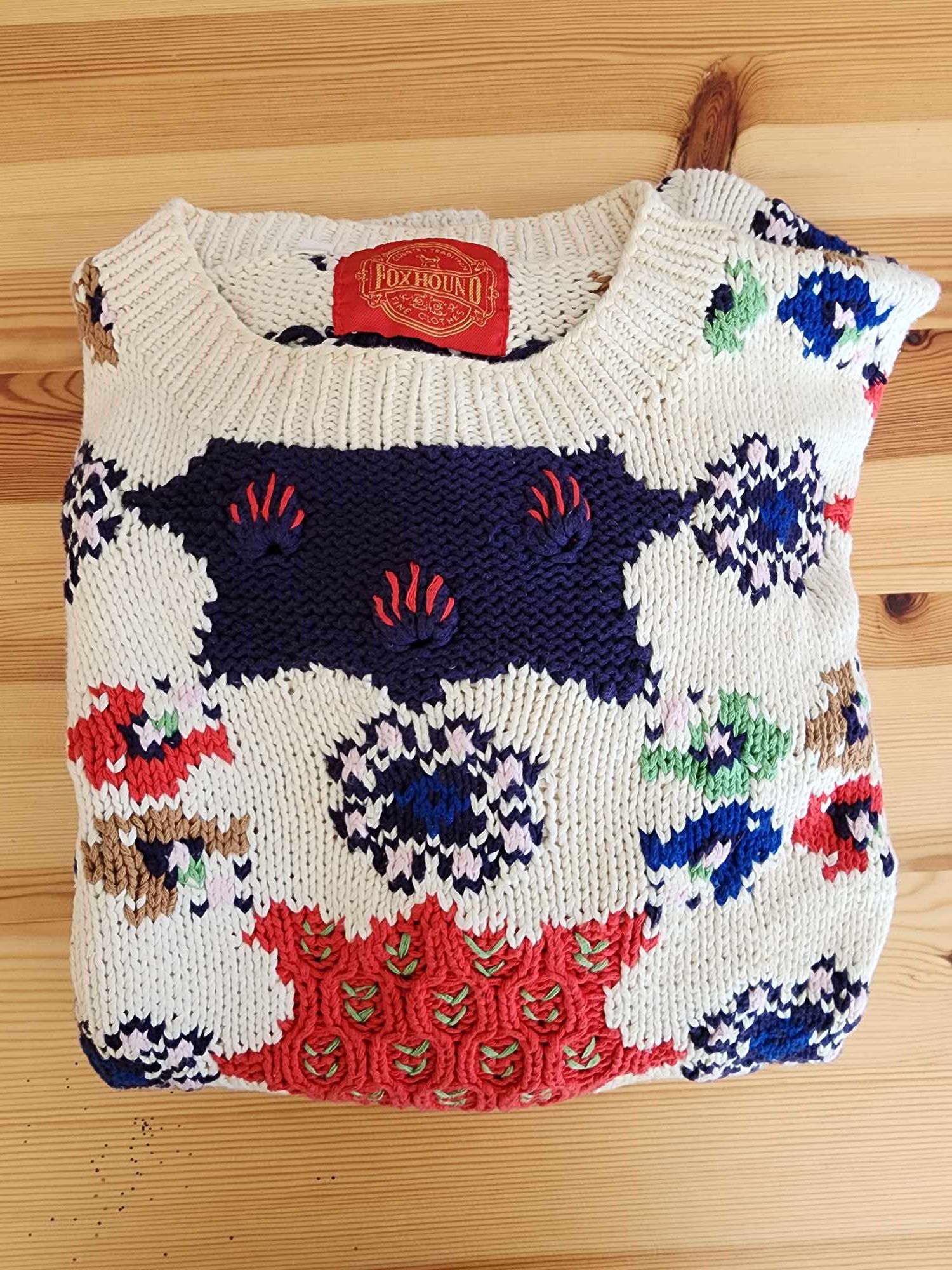 Other Vintage Fox Hound Knit Sweater – Heavy Cotton, Size 5 (XL) Size US XL / EU 56 / 4 - 2 Thumbnail