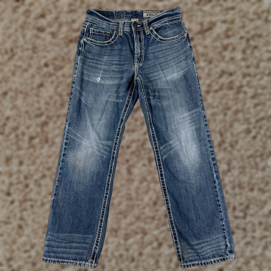 Faded Glory VINTAGE Faded Glory Jeans Men 8 Blue Denim Boot Leg Cotton Embroidered READ 26x28 Mens Size 30" / US 8 / IT 44 - 1 Thumbnail