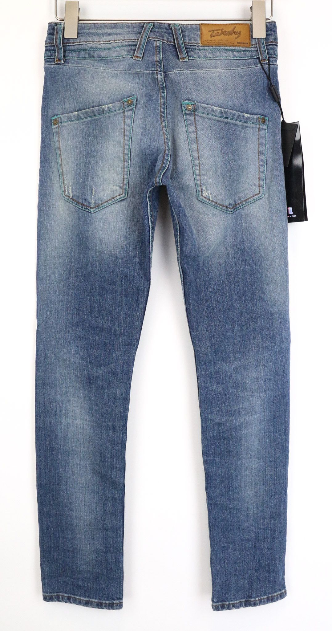 Takeshy Kurosawa W30 Slim Fit Blue Cotton Stretch Distressed Jeans 75681 Size US 30 / EU 46 - 2 Thumbnail