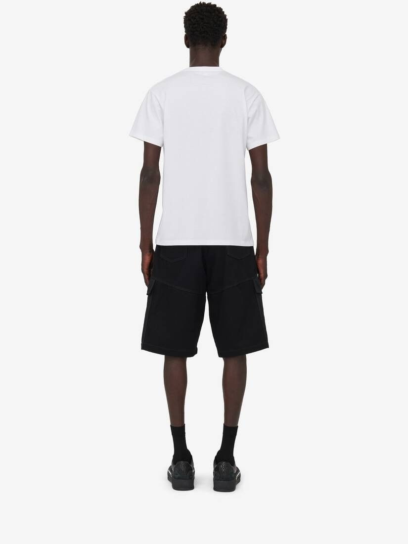 o1w1db10725 Obscured Skull T-Shirt in White