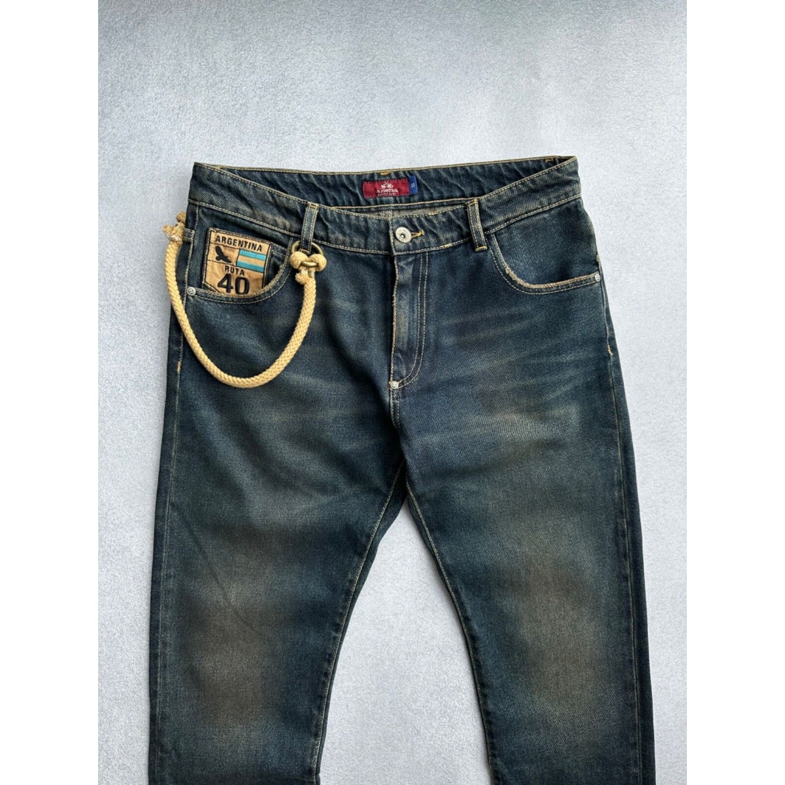 La Martina VTG La Martina Argentina Selvedge Dirty Denim Jeans Size US 33 - 3 Thumbnail