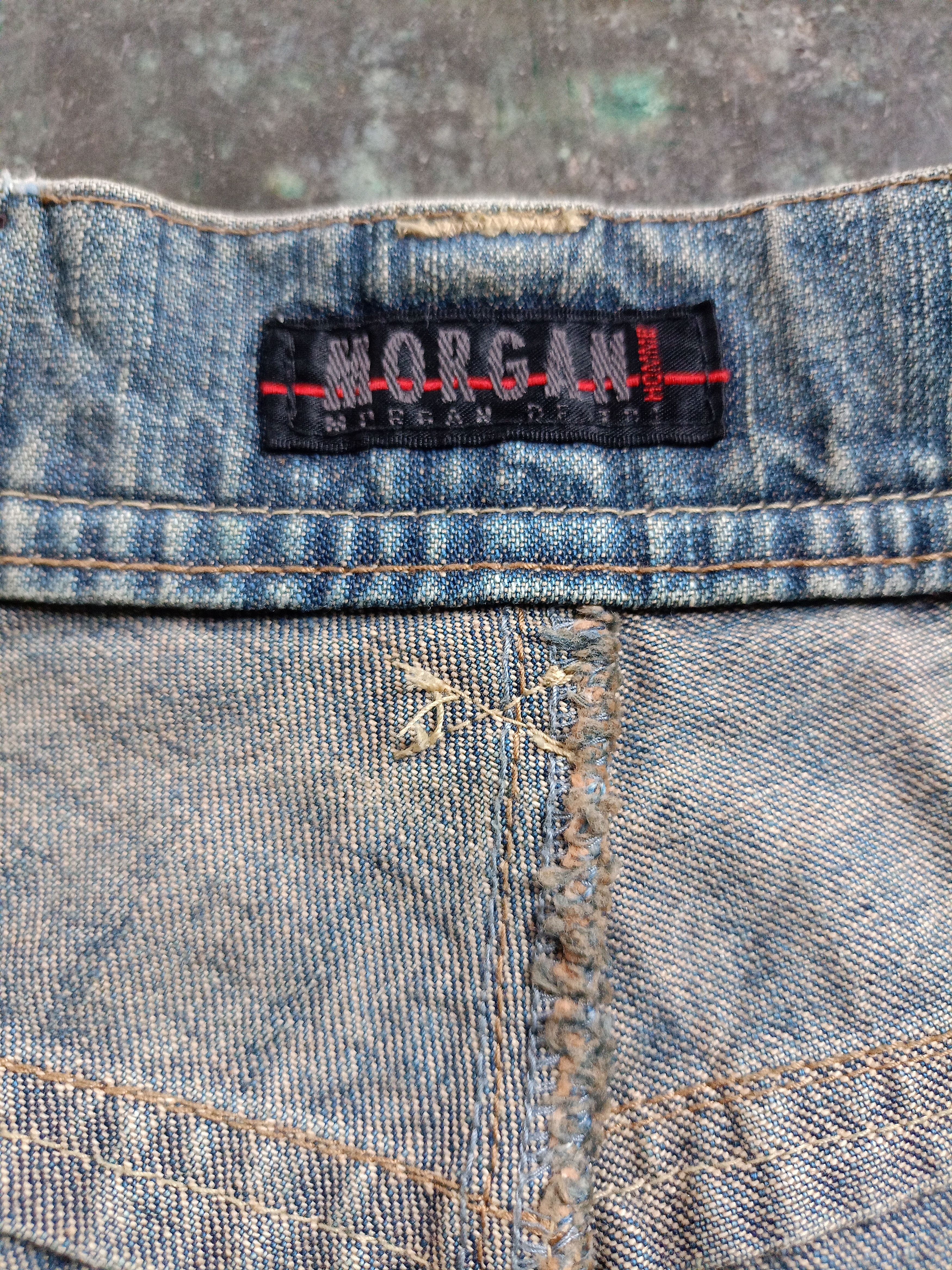 Japanese Brand 2000s Morgan Homme - ifsixwasnine style Flare Denim Pants Size US 28 / EU 44 - 10 Thumbnail