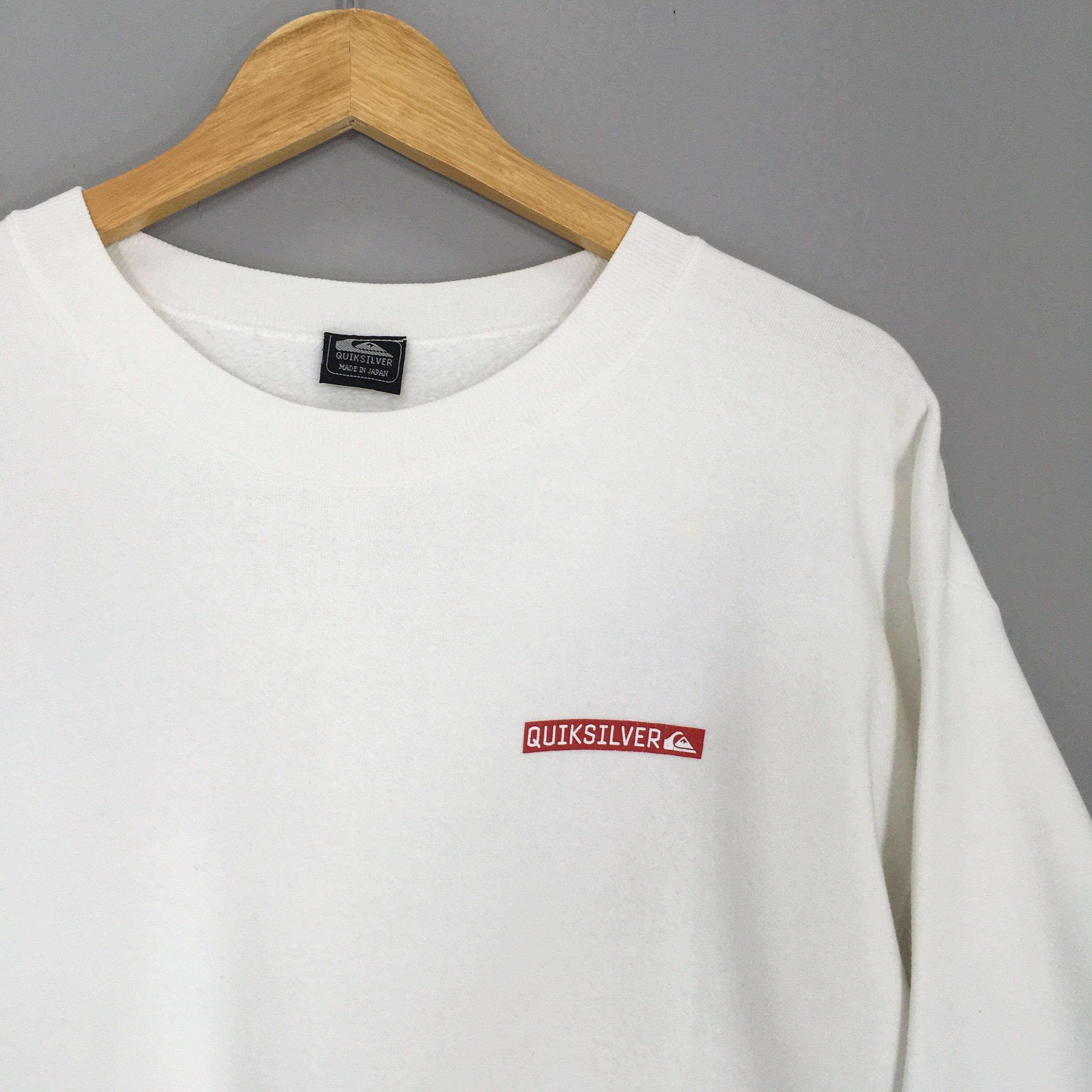 Quiksilver × Vintage Vintage 90s Quiksilver Skateboarding White Sweatshirt Large Size US L / EU 52-54 / 3 - 4 Thumbnail