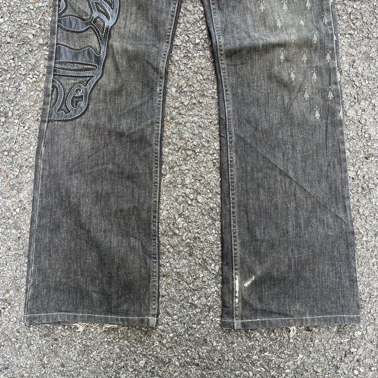 Hysteric Glamour Flared Armani Jeans Big Face Leather Pocket Bootcut Pants Size US 30 / EU 46 - 2 Thumbnail