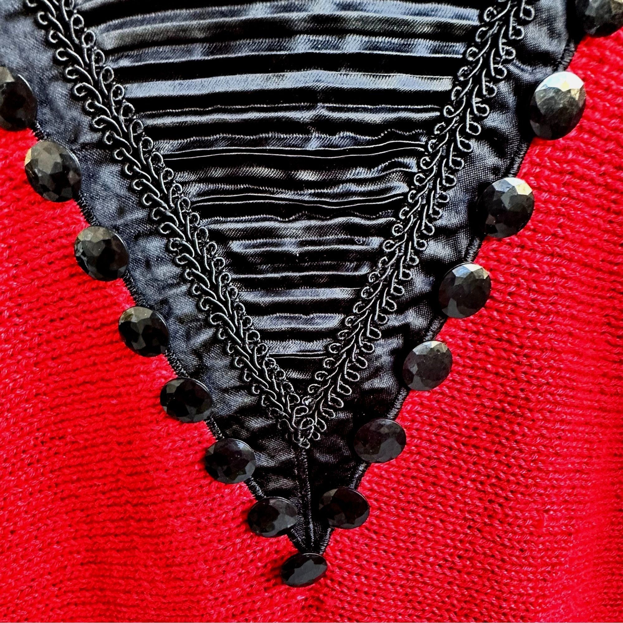 Vintage Vintage 80s Bonnie Bill by Holly Medium Sweater Red Black Size M / US 6-8 / IT 42-44 - 5 Thumbnail