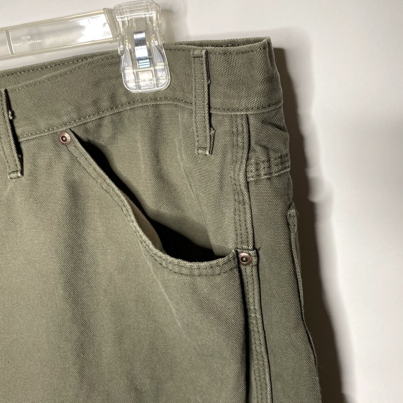 Dickies VINTAGE Dickies Carpenter Duck Work Jeans Pants Mens 44 x 32 Green Moss 5-Pocket Design Relaxed Fit Straight Denim Jeans Mens Size US 44 / EU 60 - 3 Thumbnail