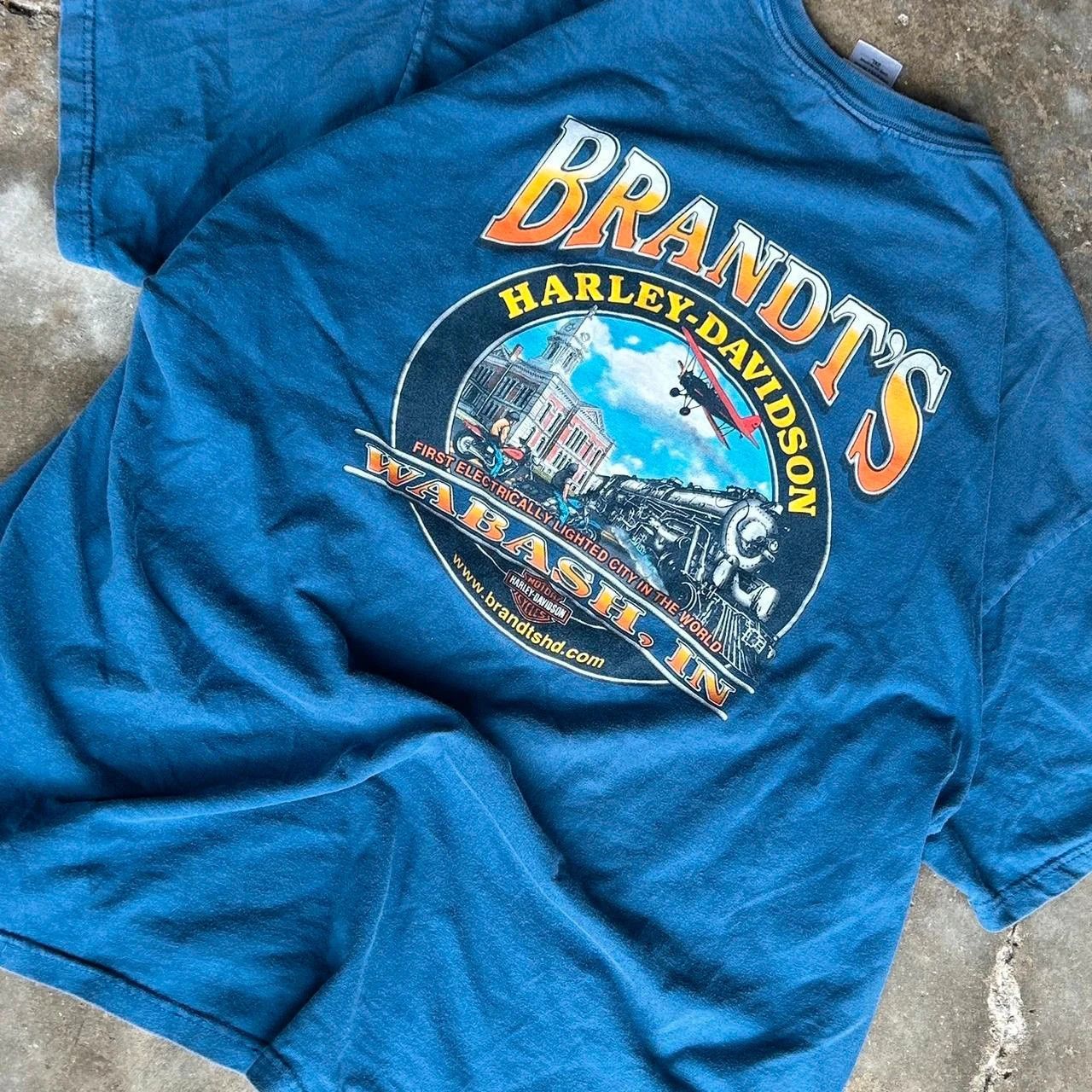 Harley Davidson Vintage faded Harley Davidson blue tee Size US XXL / EU 58 / 5 - 1 Thumbnail