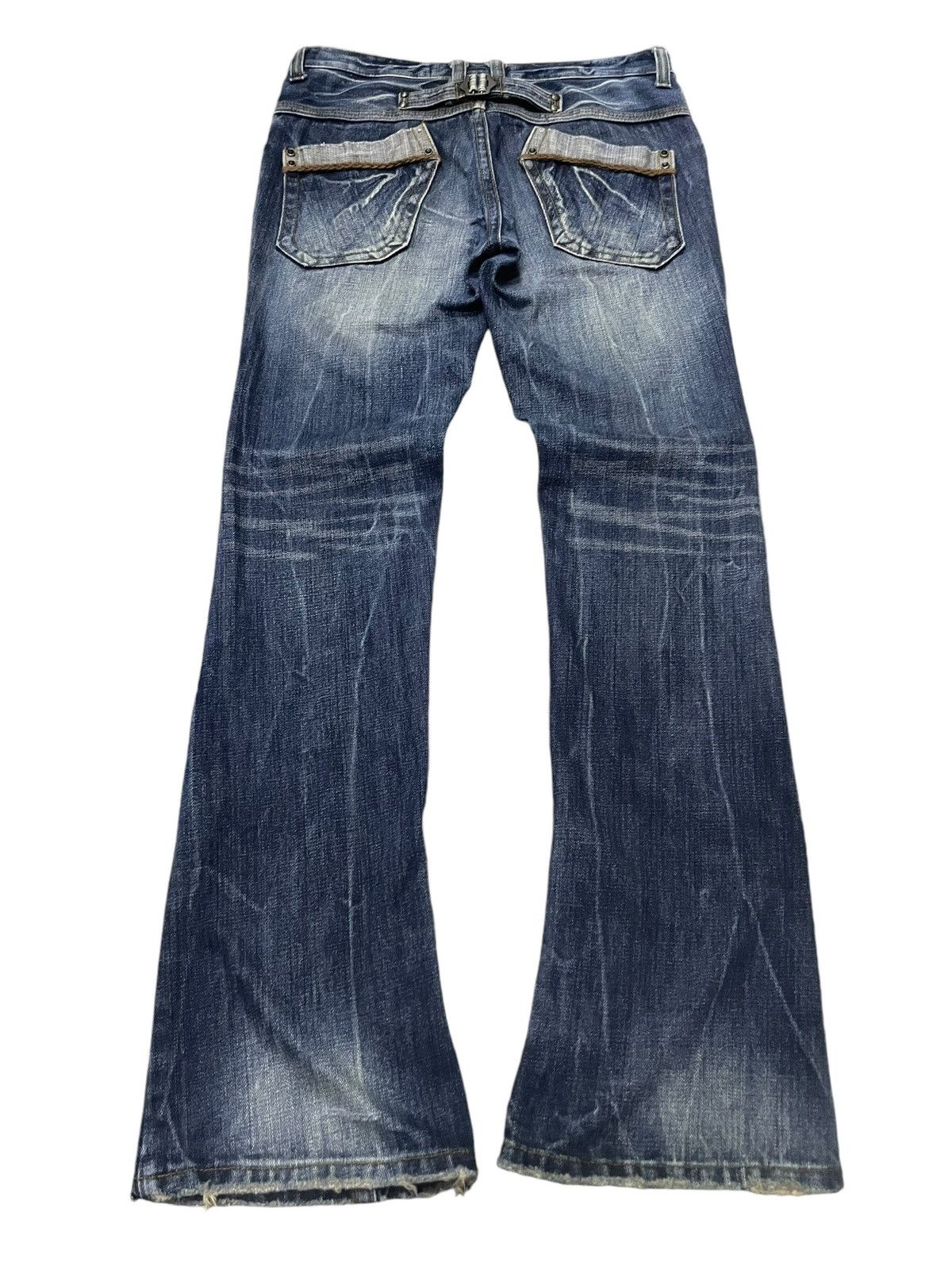 If Six Was Nine × LOWBOX × Le Grande Bleu (L.G.B.) Pure Paradise Japan Rhinestones Mens Flare Claw Mark Jeans Size US 32 / EU 48 - 2 Thumbnail