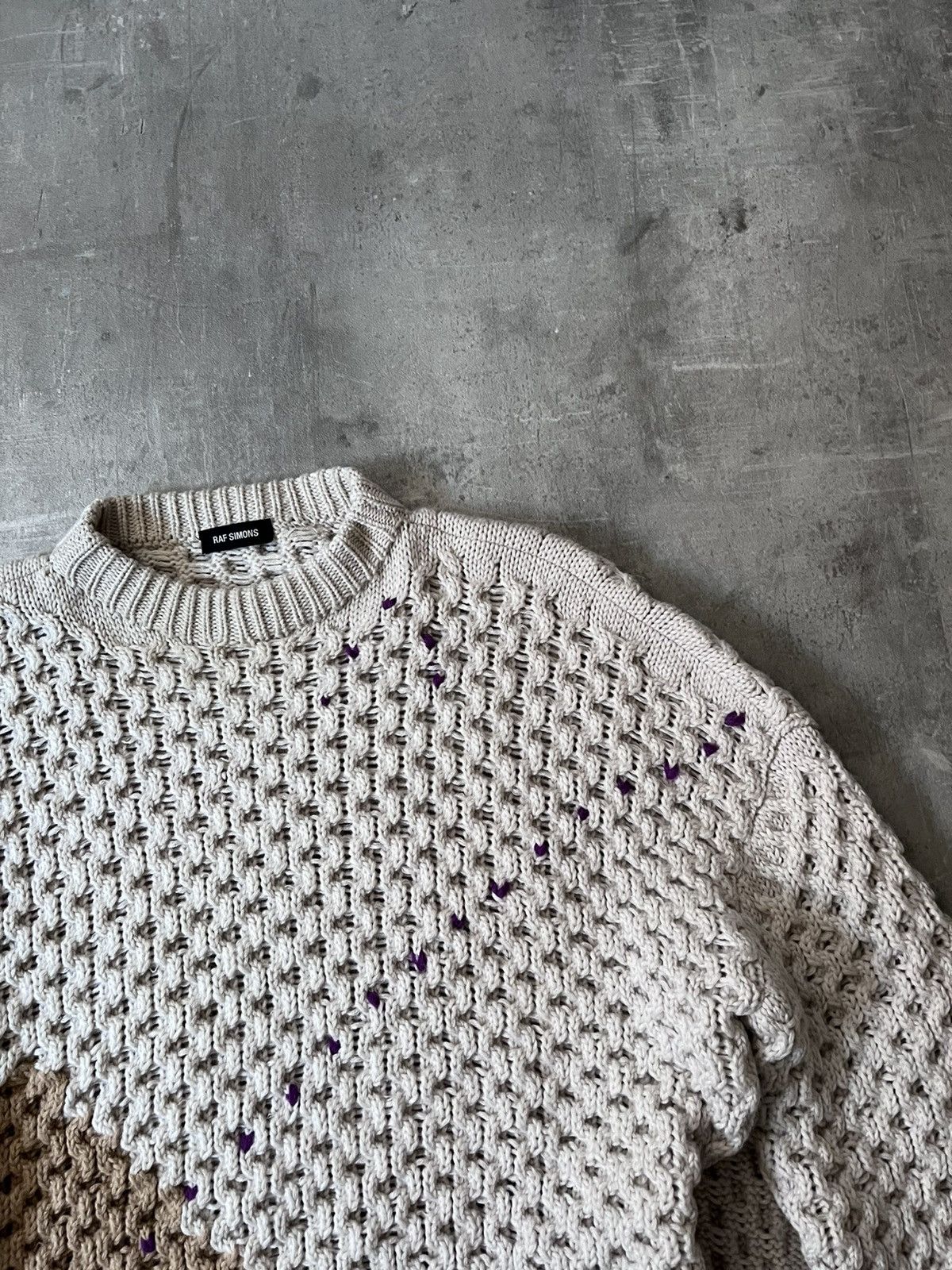Raf Simons Raf Simons A/W 2018 wool beige sweater Playboi Carti Size US L / EU 52-54 / 3 - 6 Thumbnail