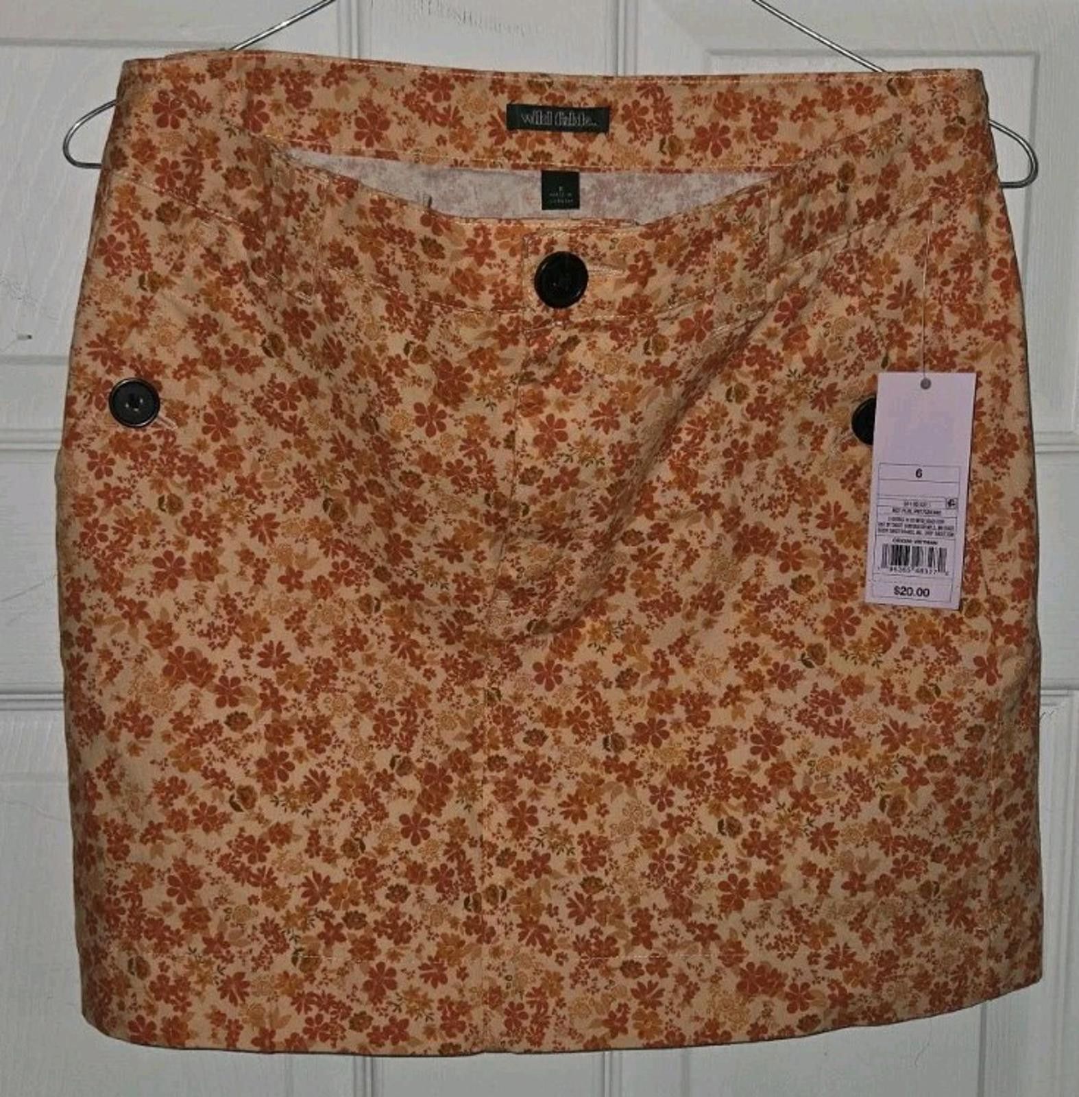 Other Wild Fable Womens Mini Skirt Rust Floral Print Size 6 Target Size 28" / US 6 / IT 42 - 2 Thumbnail