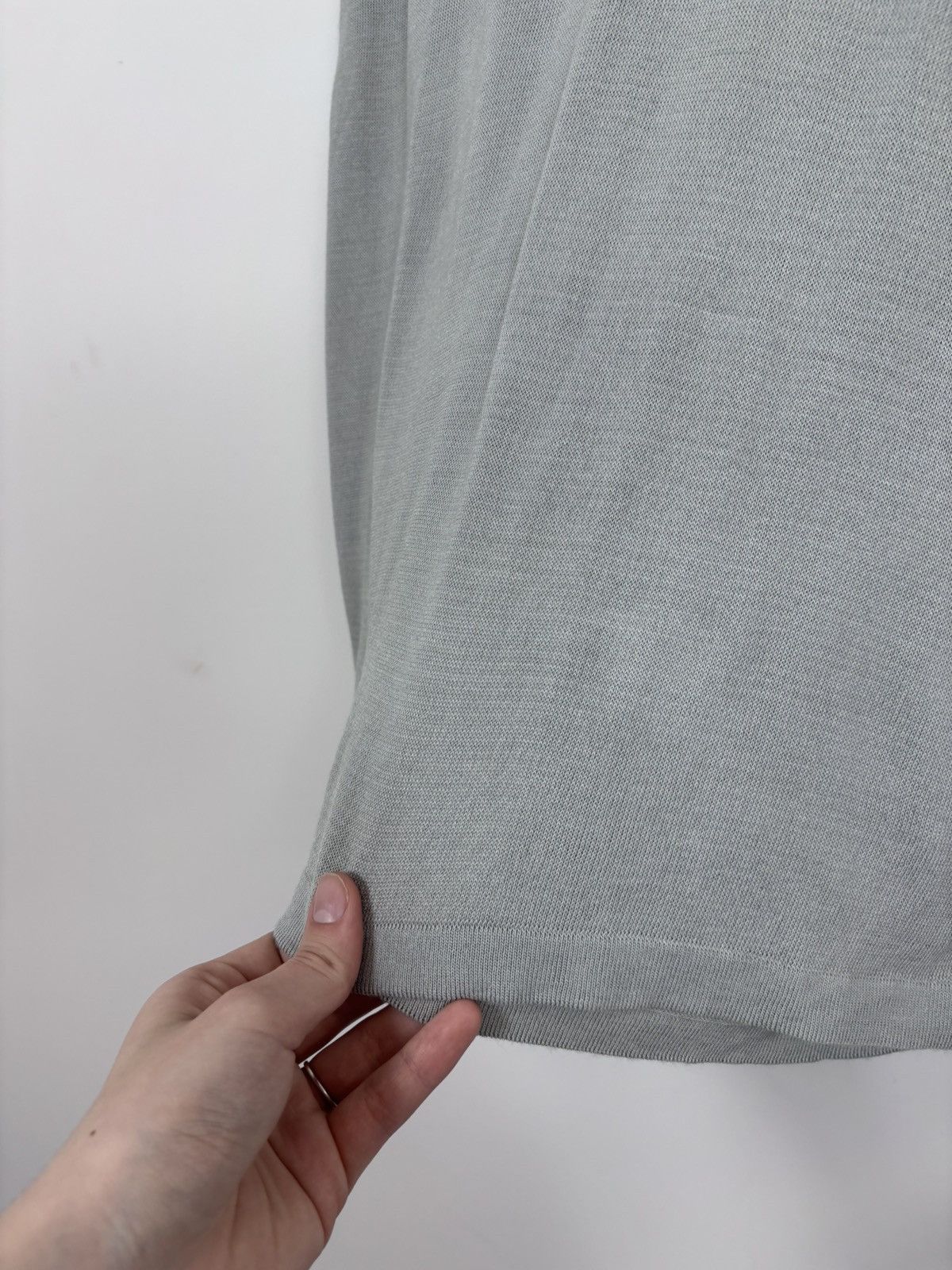 Burberry Burberry London Men’s Grey Viscose Blend V-Neck Sweater Size US M / EU 48-50 / 2 - 7 Thumbnail