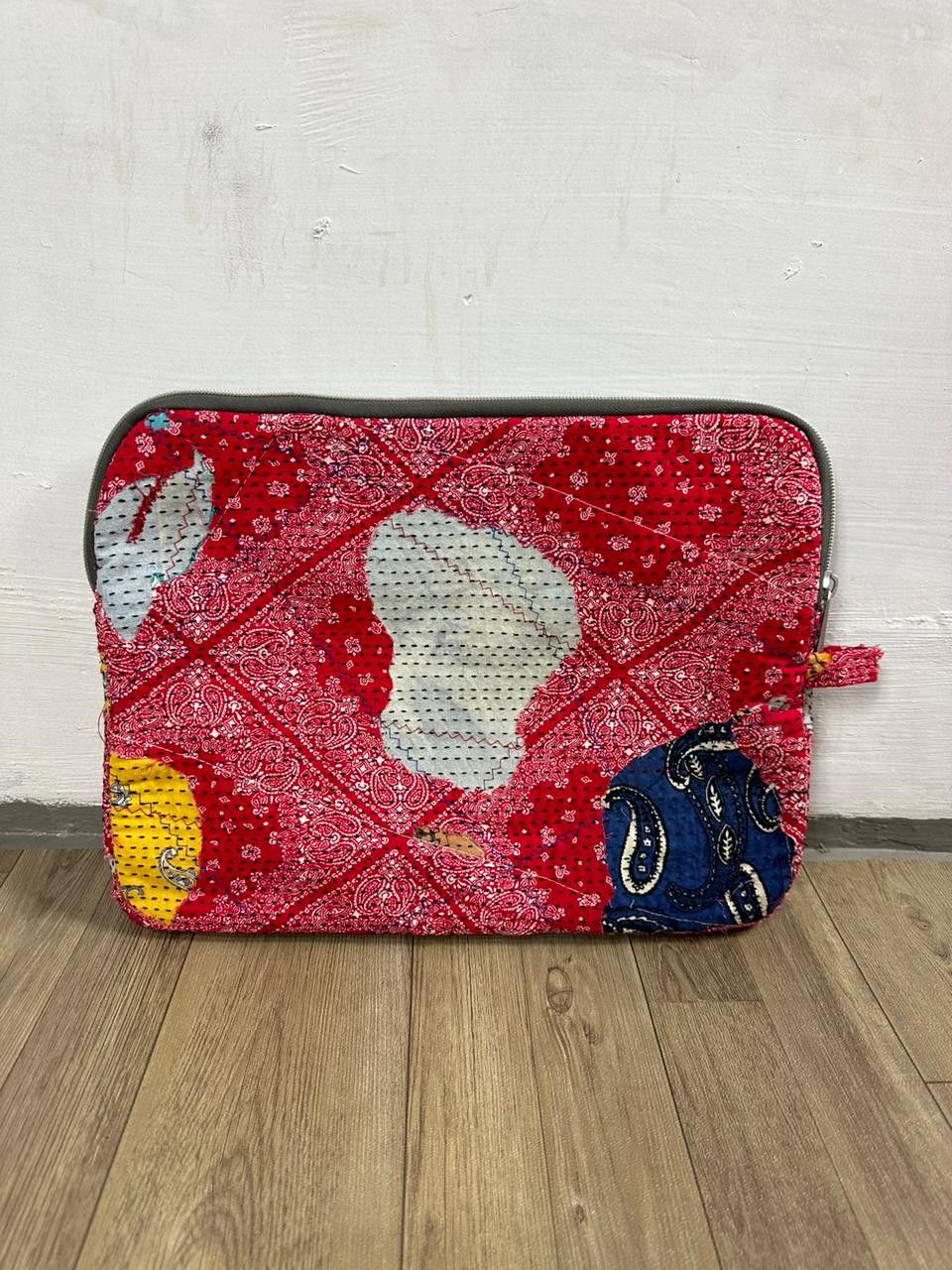 Handmade Custom Made Distressed Paisley Denim Pouch Bag Size ONE SIZE - 2 Thumbnail
