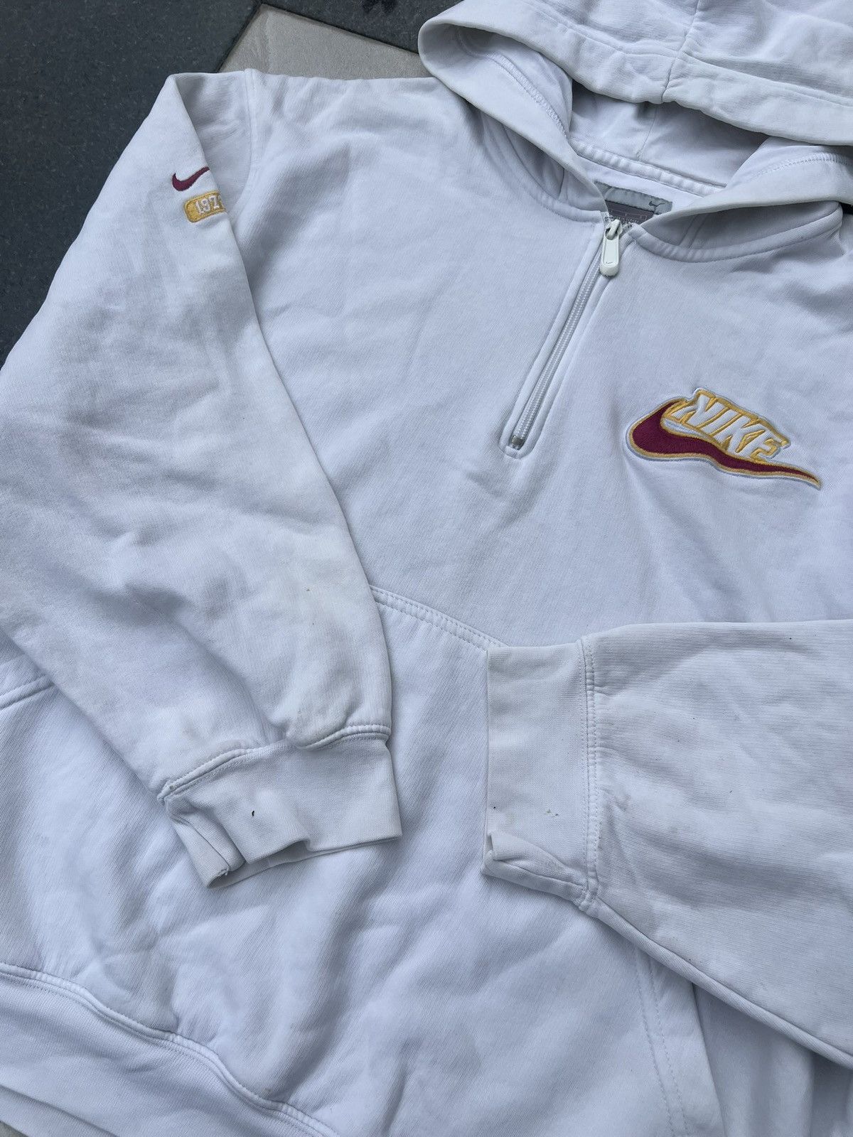 Nike × Vintage 90s Nike Retro Logo Vintage Y2K Oversized 1/4 Zip Hoodie Size US L / EU 52-54 / 3 - 7 Thumbnail