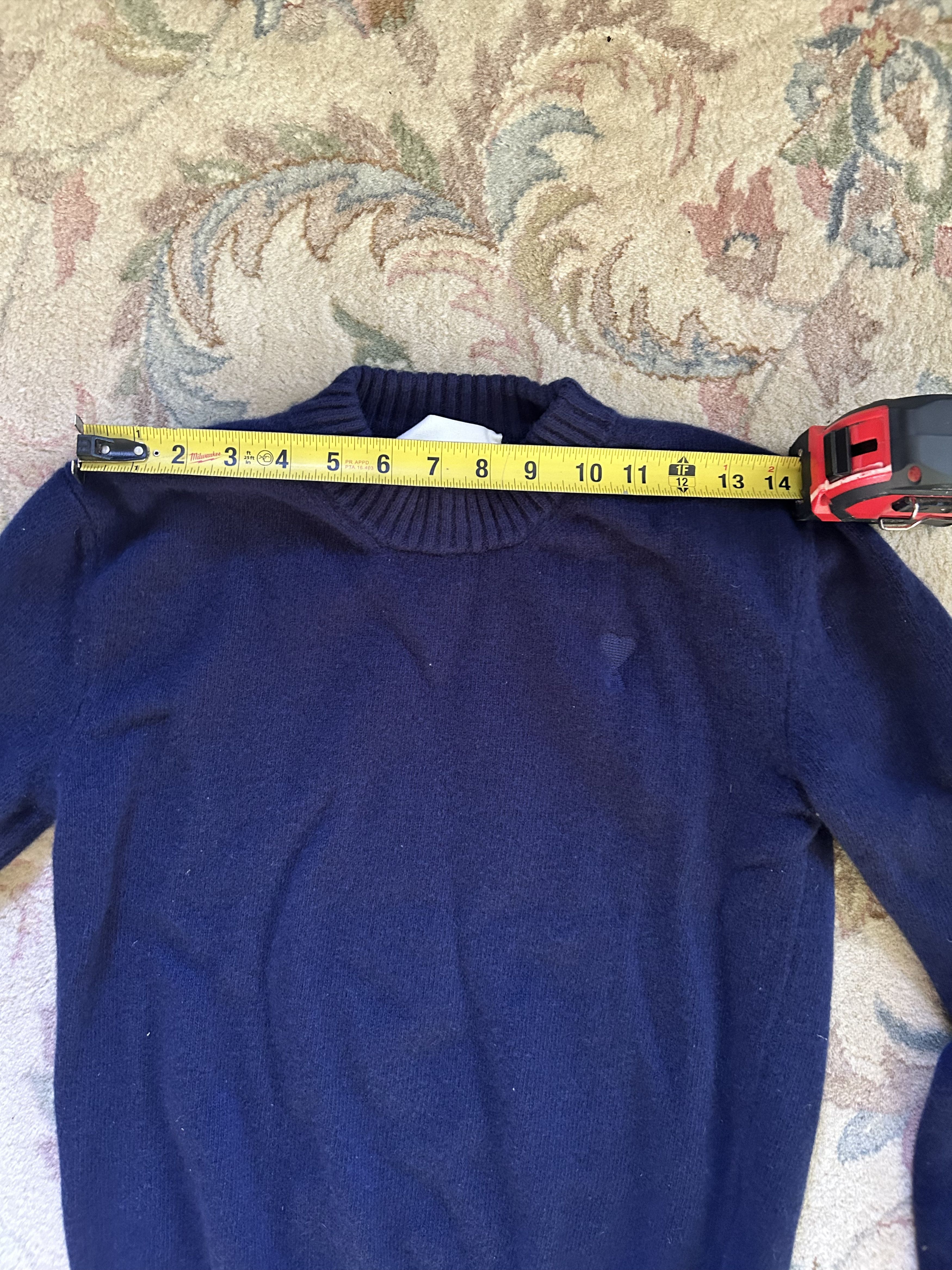 AMI AMI Paris Navy Cashmere Ami de Cœur Sweater Size M / US 6-8 / IT 42-44 - 5 Thumbnail