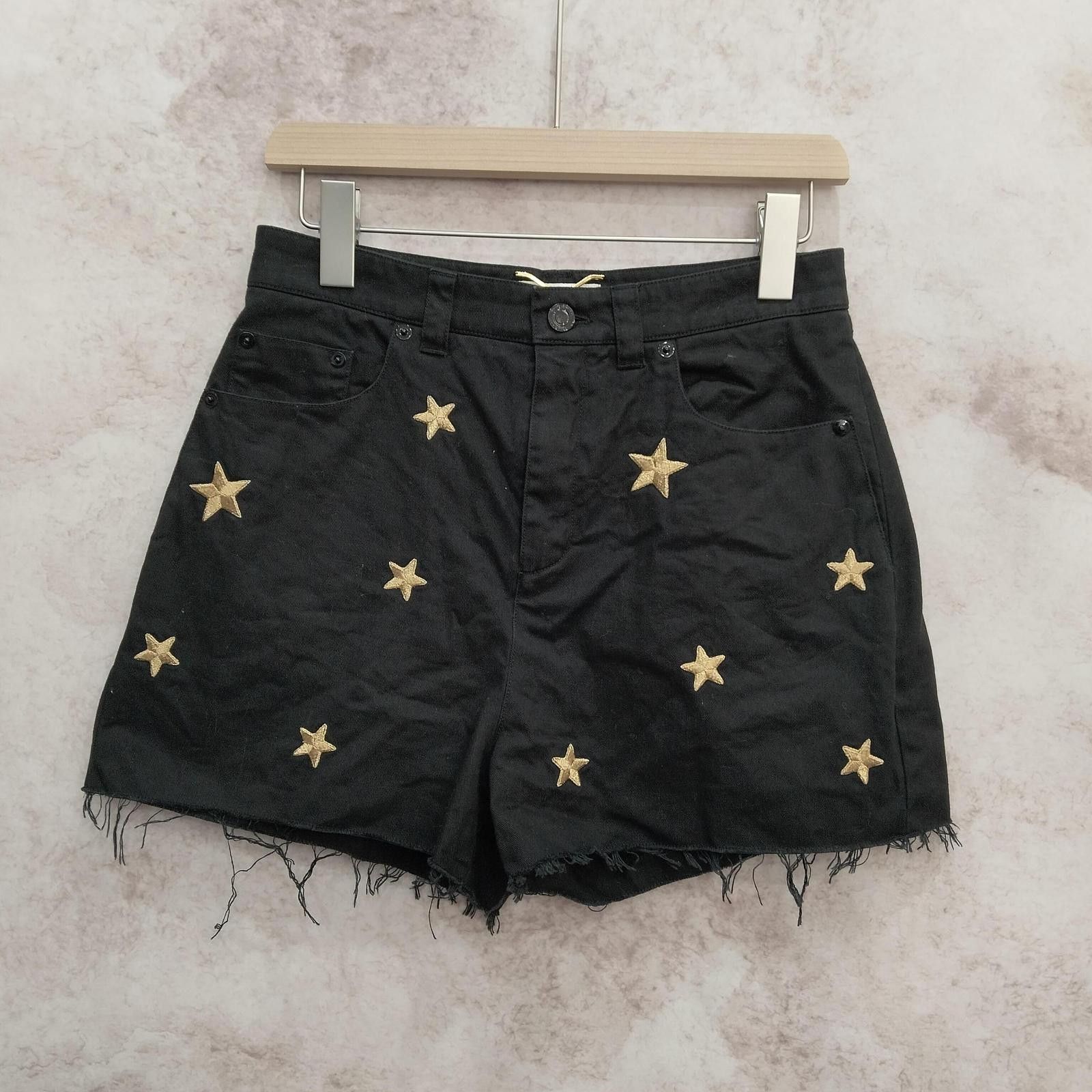 Saint Laurent Paris Saint Laurent Gold Star Embroidered Shorts Size 38 Size 27" / US 4 / IT 40 - 1 Thumbnail