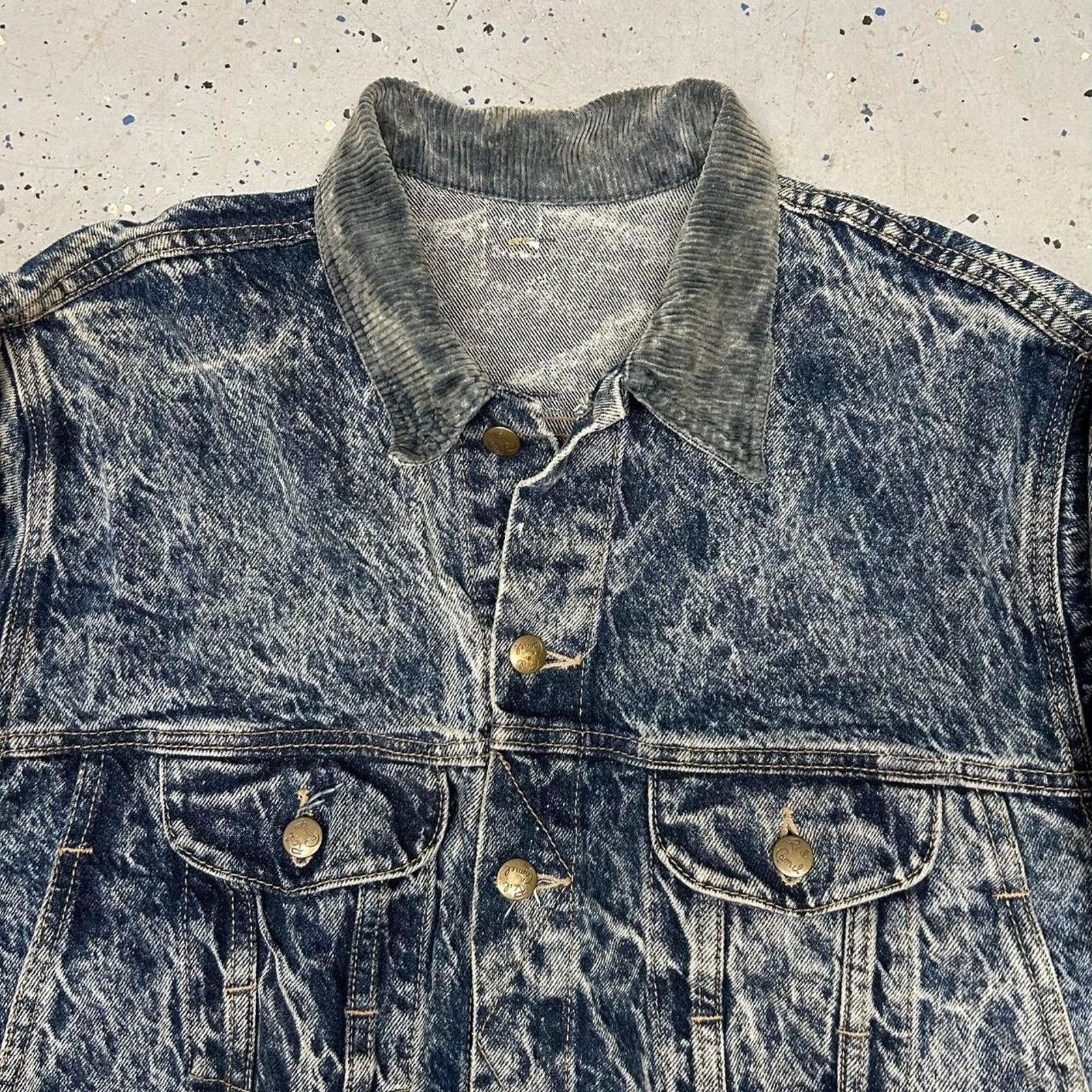 Other VTG 80s/90s Red Camel acid wash Corduroy collar denim jacket Size US L / EU 52-54 / 3 - 2 Thumbnail