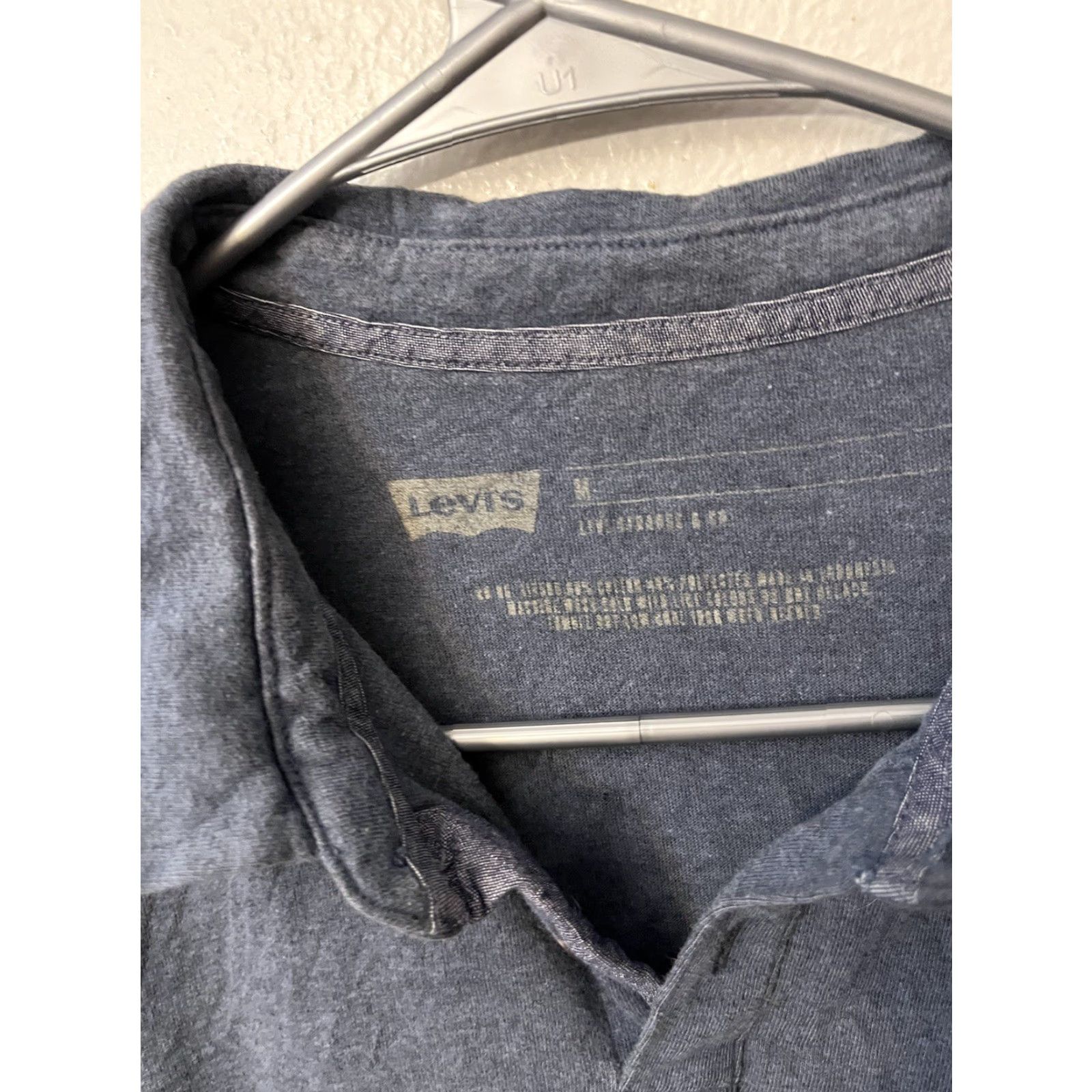 Levi's Levi's Polo Golf Shirt Short Sleeve Solid Blue Cotton Regular Men's M Polo Shirt Blue Golf Polo Mens Size US M / EU 48-50 / 2 - 2 Thumbnail