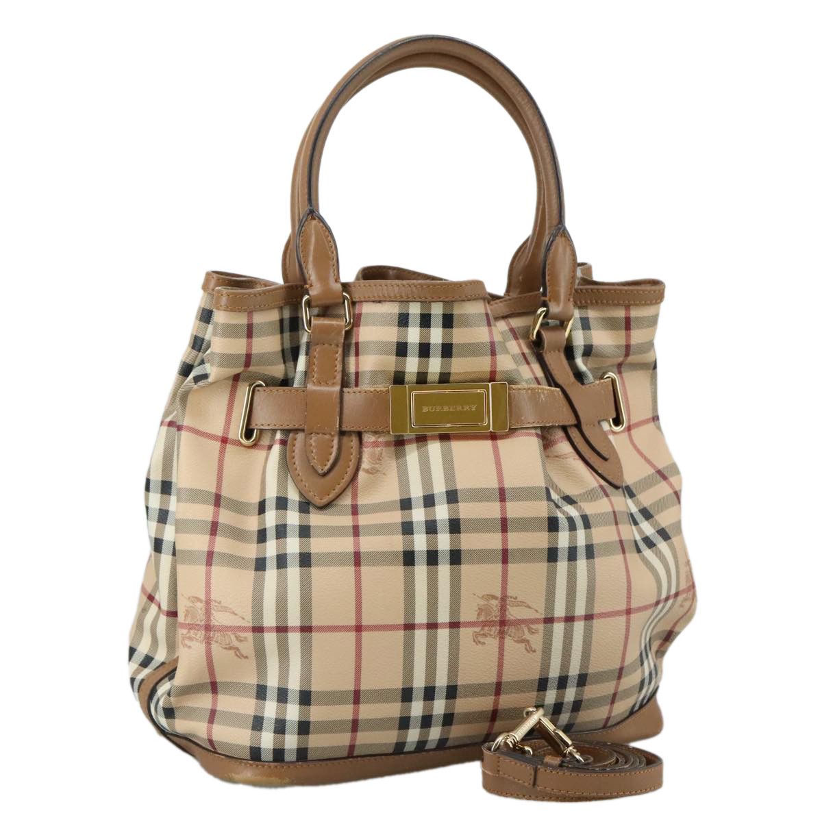 Burberry Nova Check Beige Canvas Tote Bag (Pre-Owned) Size ONE SIZE - 1 Thumbnail