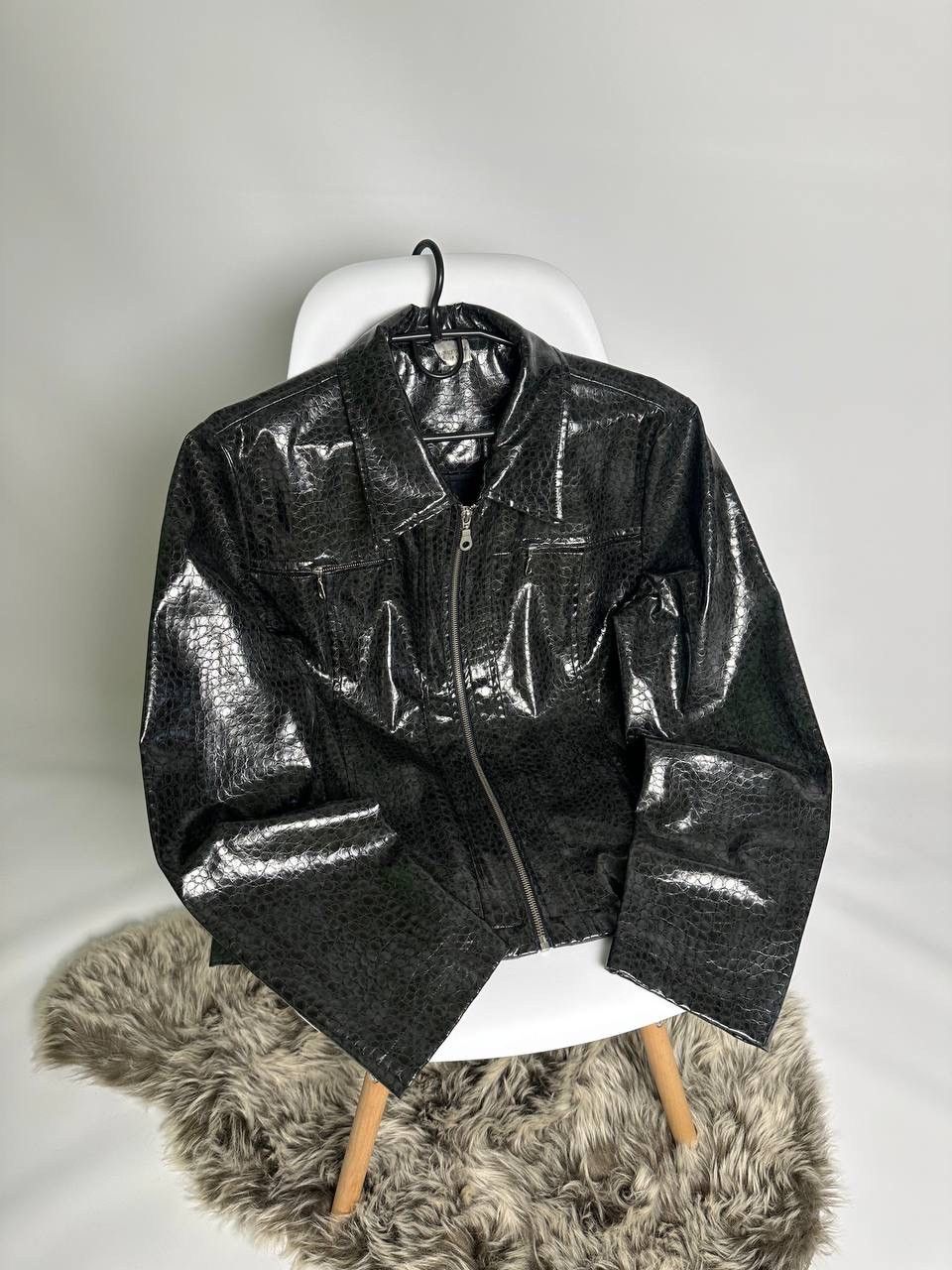 Japanese Brand × Leather × Vintage Vintage Leather Snake black Women’s Jacket Size M / US 6-8 / IT 42-44 - 1 Thumbnail