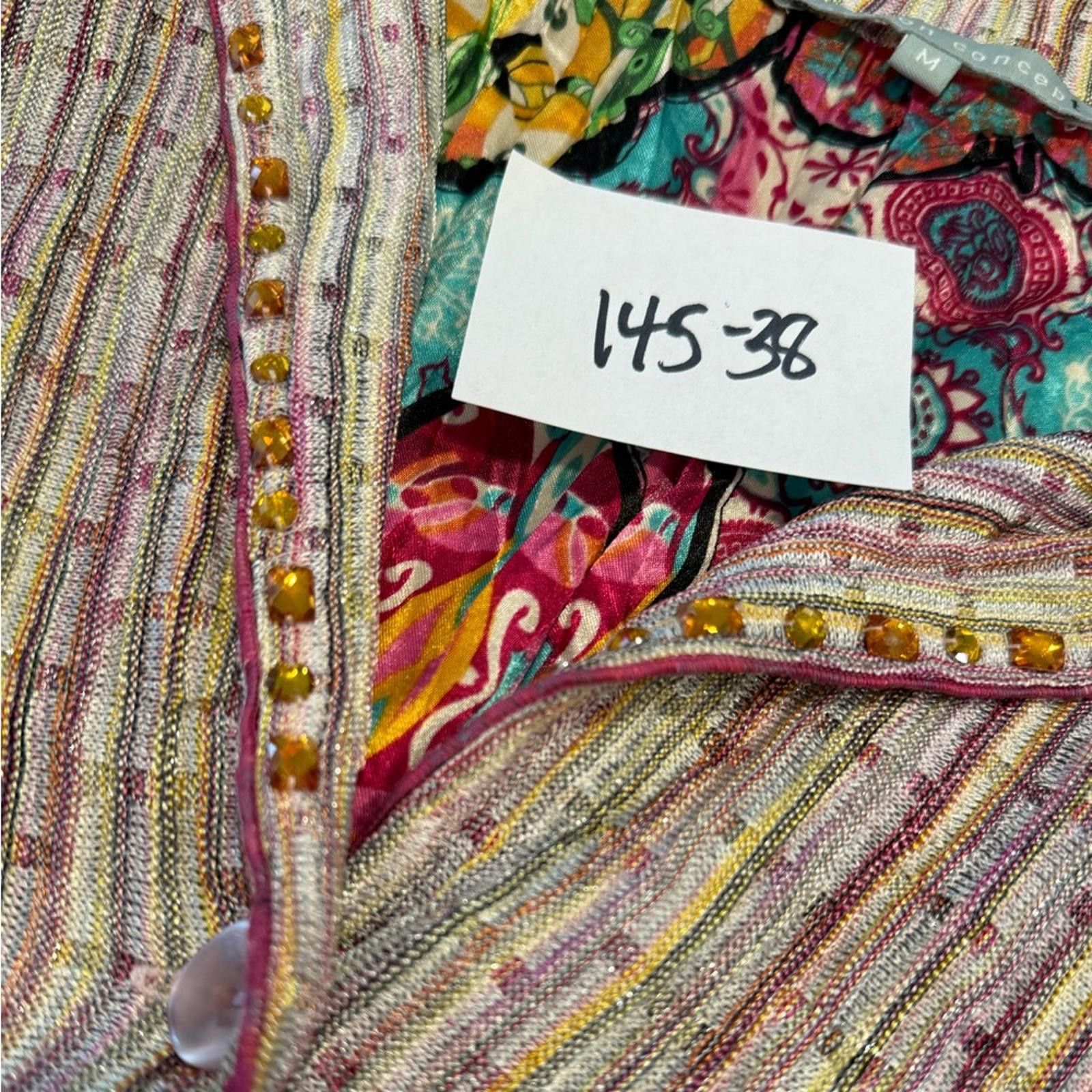 Other Passion Concept eclectic floral & striped chic blazer SZ M Size M / US 6-8 / IT 42-44 - 12 Thumbnail