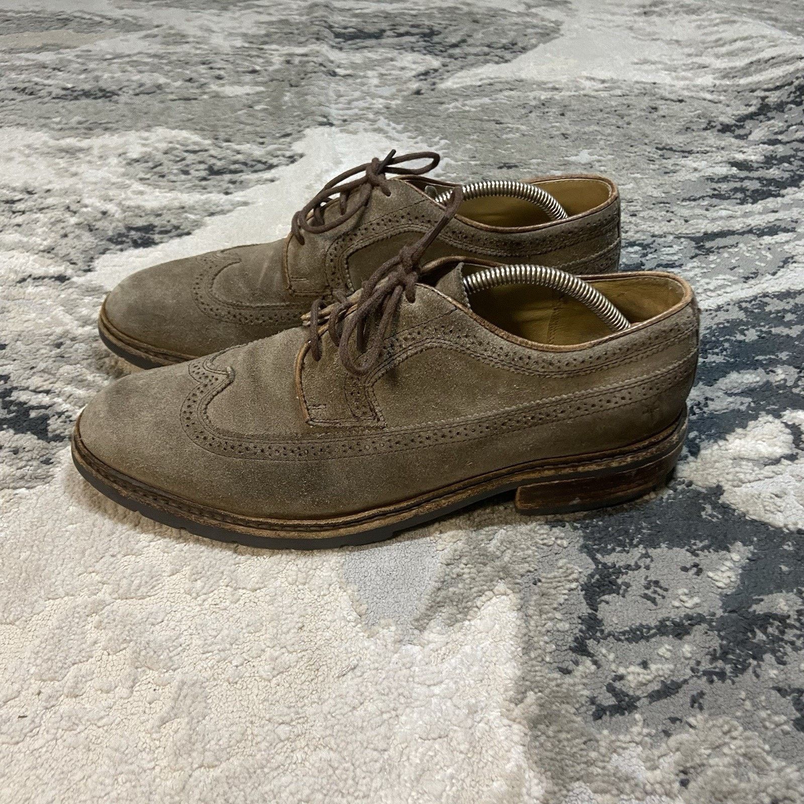 Frye Frye Brown Suede Leather Wingtip Lace Oxford Shoes Sz 12 D Size US 12 / EU 45 - 1 Thumbnail