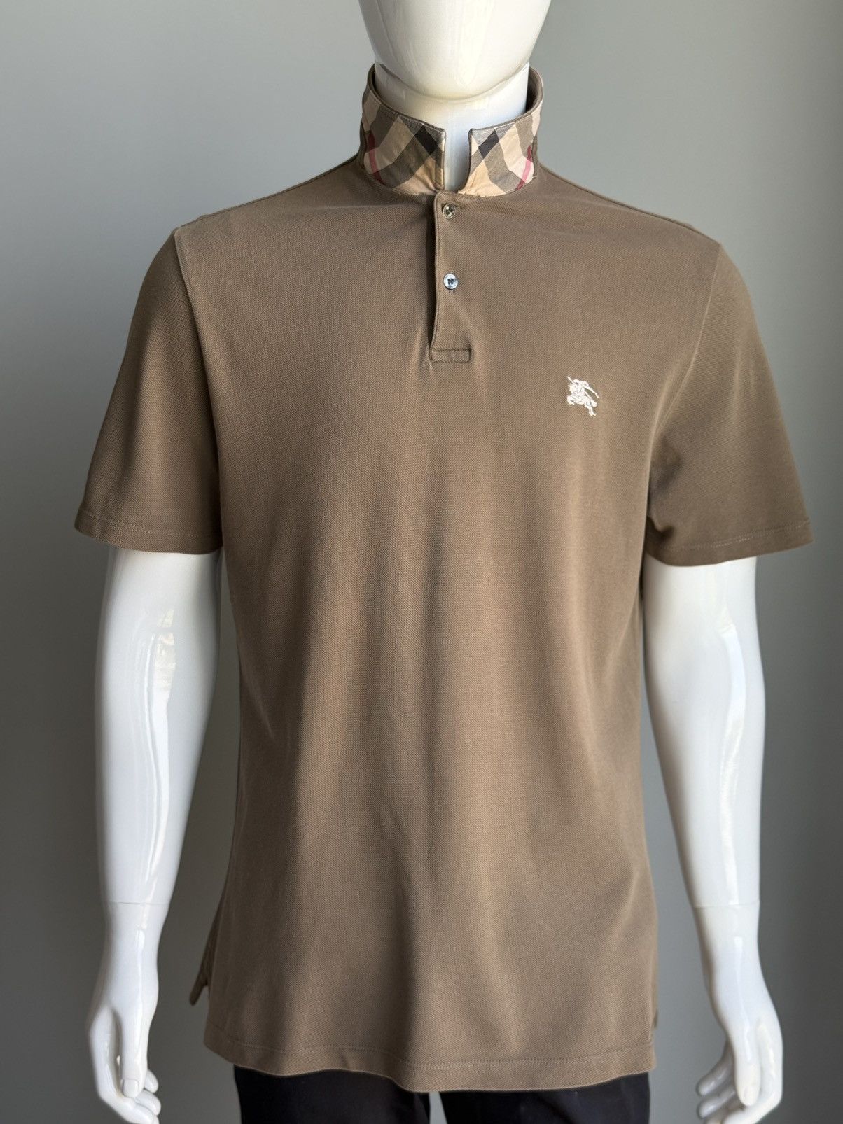 Burberry Burberry Brit Polos tee brown Nowa Check Size US XL / EU 56 / 4 - 4 Thumbnail