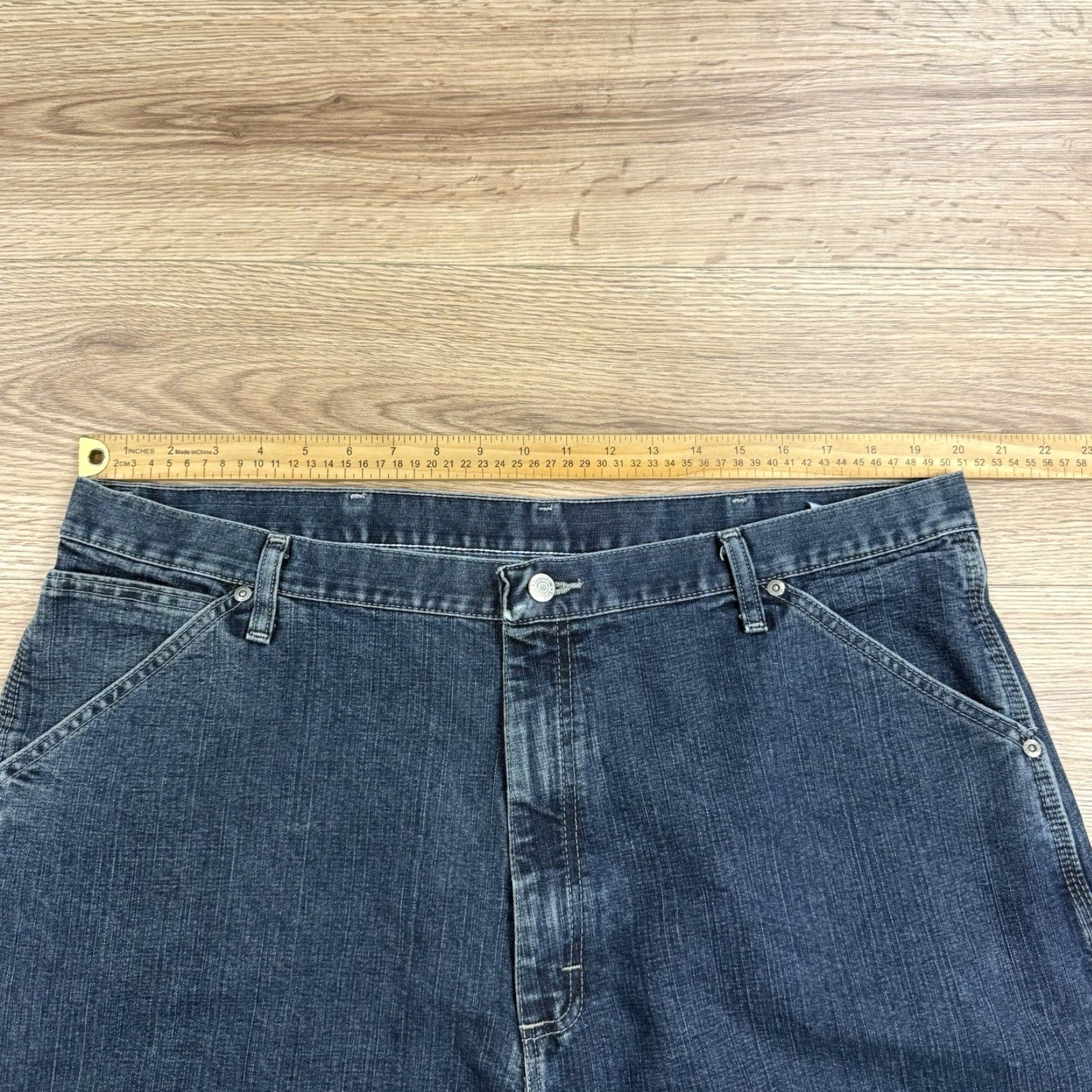 Wrangler VINTAGE Wrangler Jeans Men’s 40x32 Blue Denim Straight 94 LSWQW Grunge Distressed Pockets Baggy 94LSWQW Size US 40 / EU 56 - 3 Thumbnail