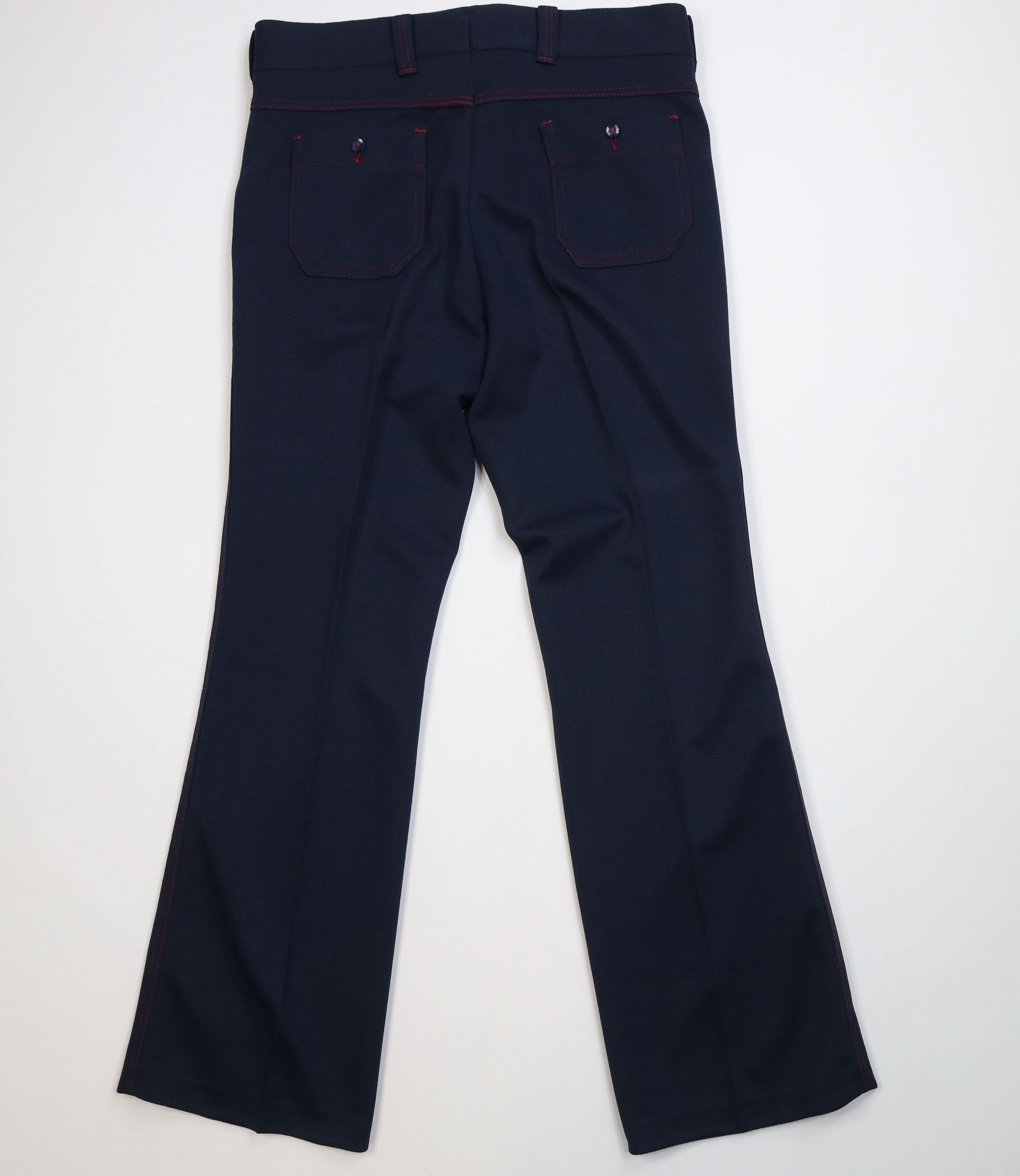 Vintage Vintage 70s Streetwear Flared Wide Leg Chino Pants Blue USA Size US 34 / EU 50 - 10 Thumbnail