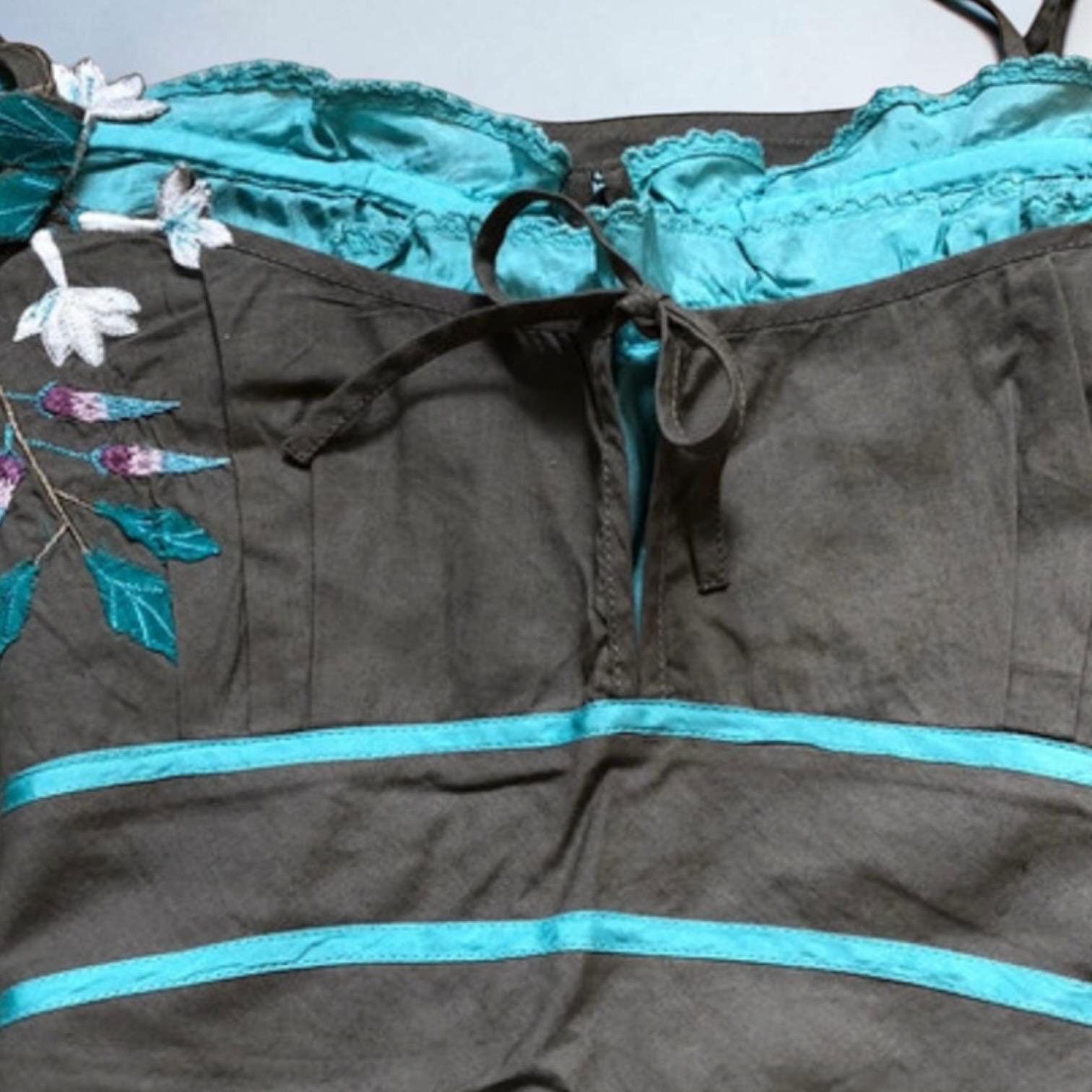 Other The Cop Copine Turquoise Lace Top Size ONE SIZE - 3 Thumbnail