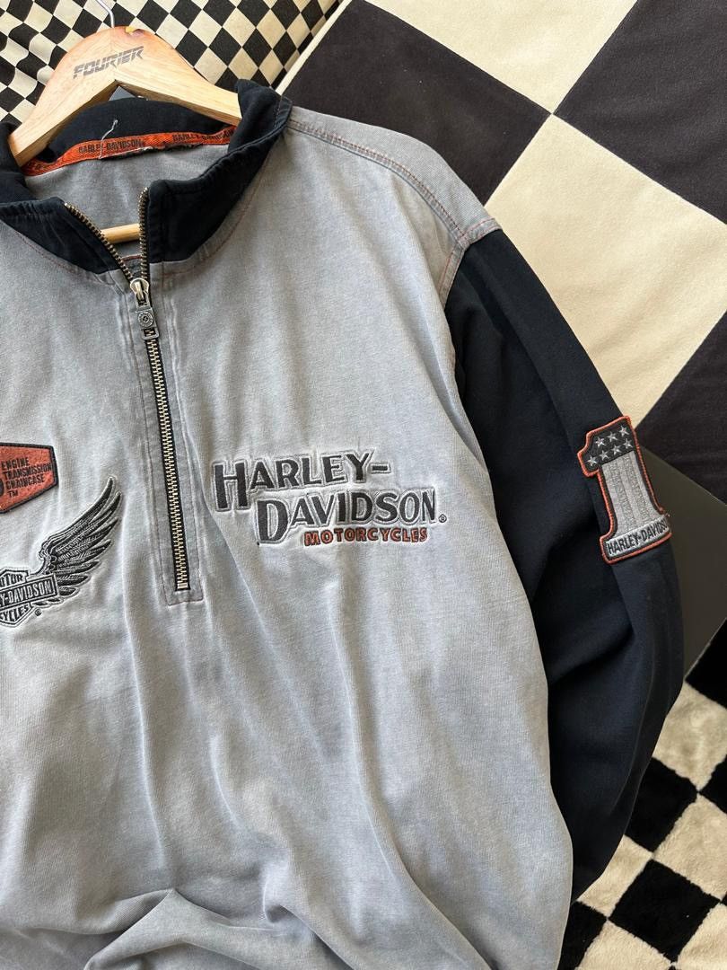 Harley Davidson × Vintage HARLEY DAVIDSON HALF ZIPPER Size US XXL / EU 58 / 5 - 3 Thumbnail