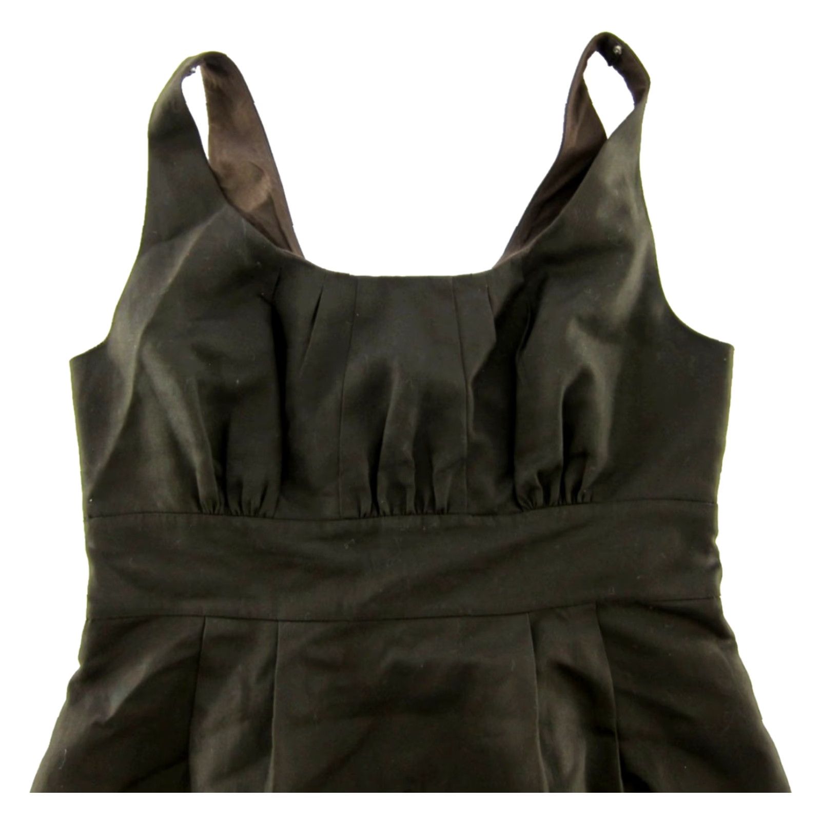 J.Crew Vintage J.Crew 100% Cotton Dark Brown Pocket Sheath Tank Dress Women 8 Size M / US 6-8 / IT 42-44 - 4 Thumbnail