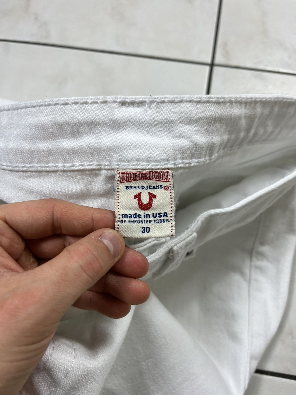 True Religion × Vintage Vintage True Religlion y2k white denim jeans low waist slim Size US 30 / EU 46 - 18 Thumbnail