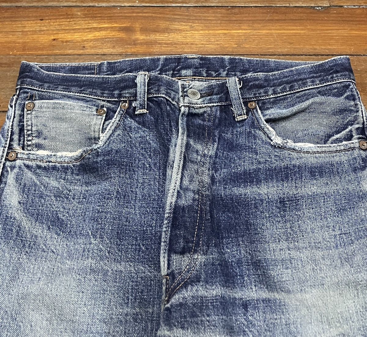 Levi's Very Rare Vintage Levis 501XX Big E Selvedge Jeans 1990s Size US 34 / EU 50 - 3 Thumbnail