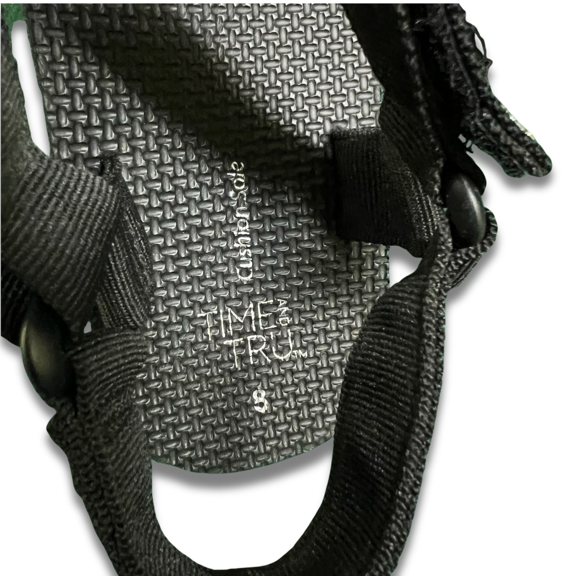 Other Time & Tru Womens Embellished Black Sandals With Rhinestone Size US 8 / IT 38 - 5 Thumbnail
