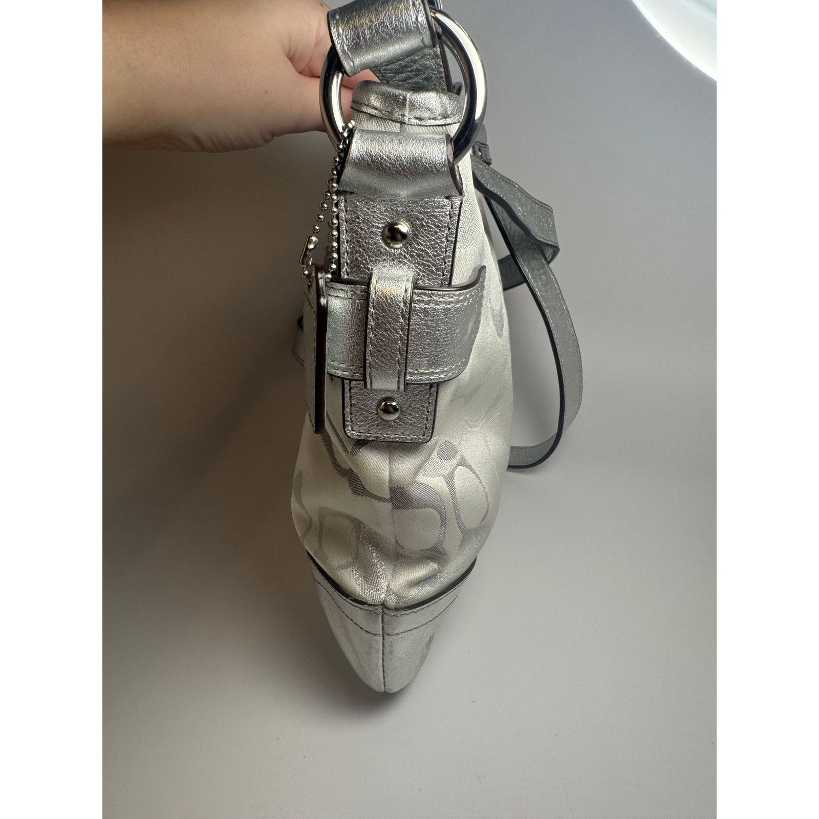 Coach Coach Optic Metallic Signature Chain Silver Crossbody #19820 Size ONE SIZE - 5 Thumbnail