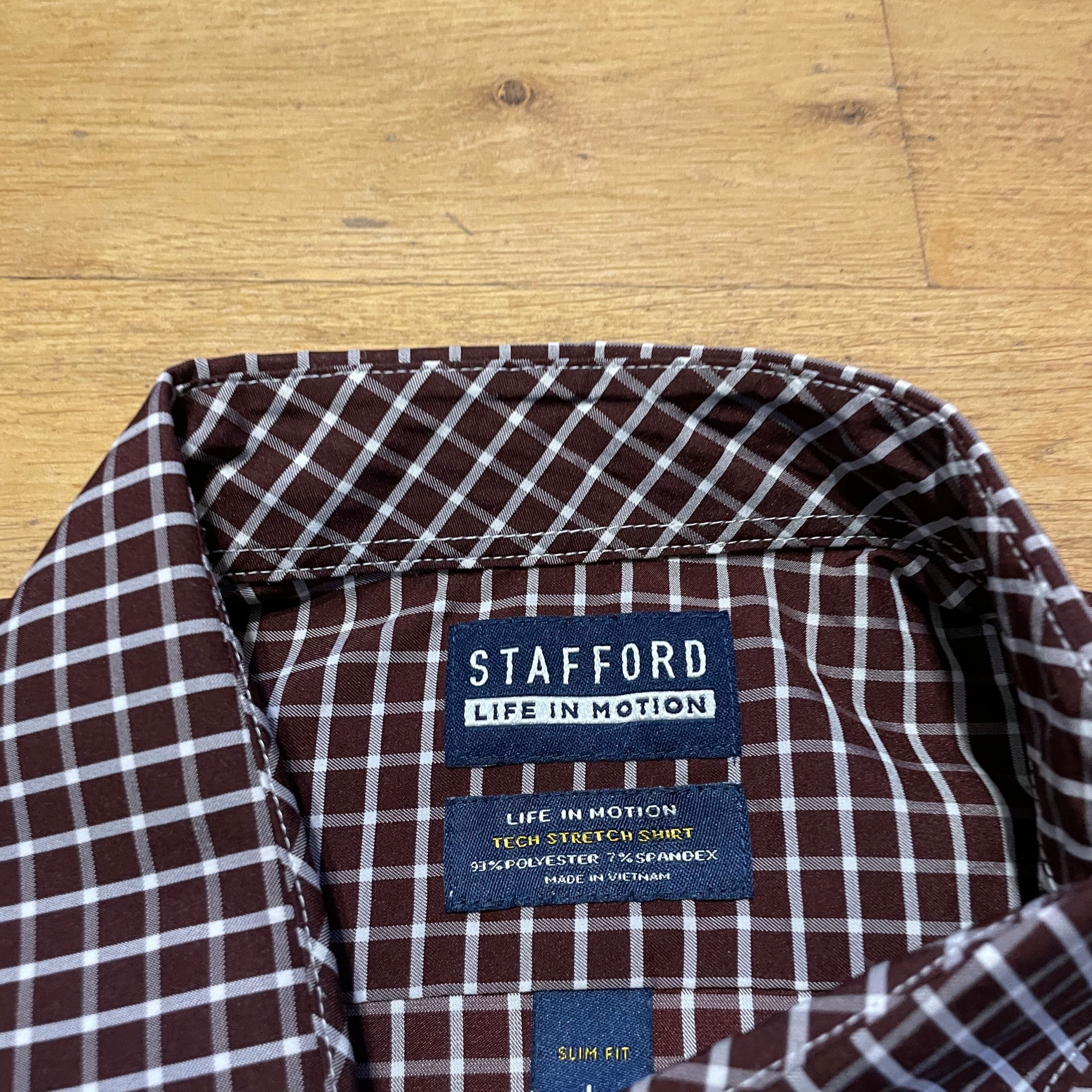Stafford × Vintage STAFFORD ELEGANT SHIRT PLATED SLIM FIT Size L Size US L / EU 52-54 / 3 - 2 Thumbnail