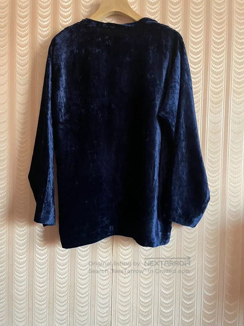 Comme des Garcons Comme Des Garcons Deep Blue Velvet Long Sleeve T-Shirt Size M / US 6-8 / IT 42-44 - 2 Thumbnail