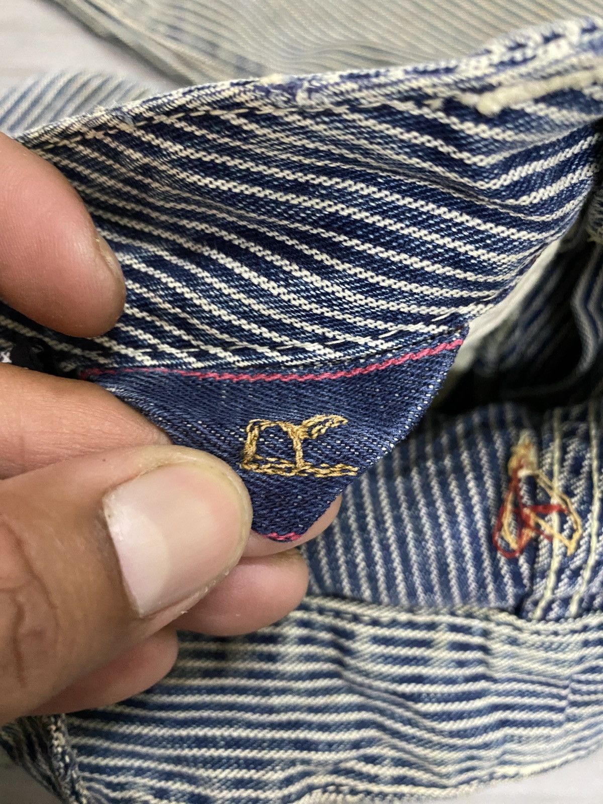 45rpm 45rpm Studio Japan Indigo Hickory Stripe Workwear Denim Pant Size US 29 - 10 Thumbnail
