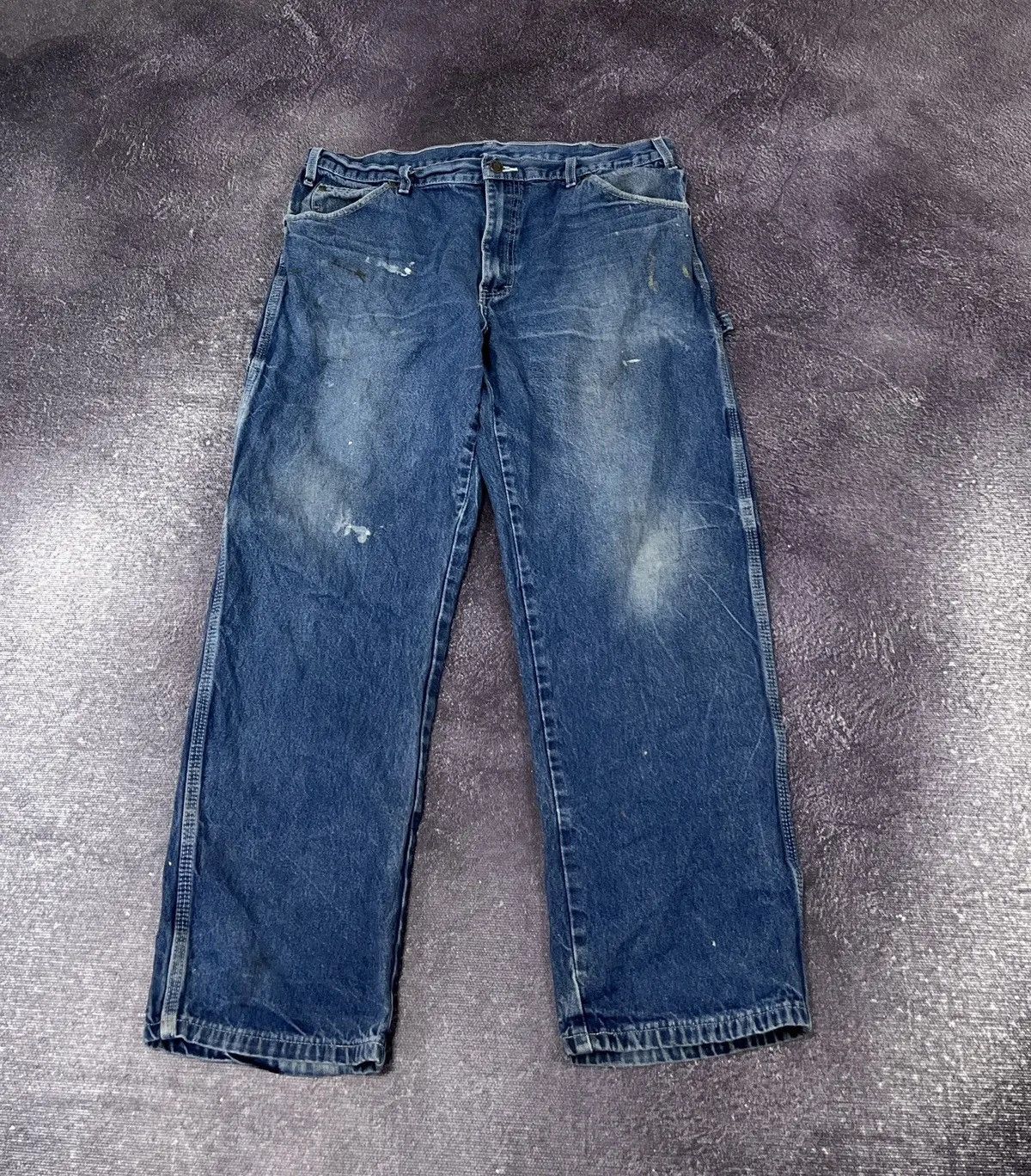 Dickies × Vintage Vintage Dickies Y2K Painted Blue Denim Work Hype Baggy Jeans Size US 36 / EU 52 - 2 Thumbnail