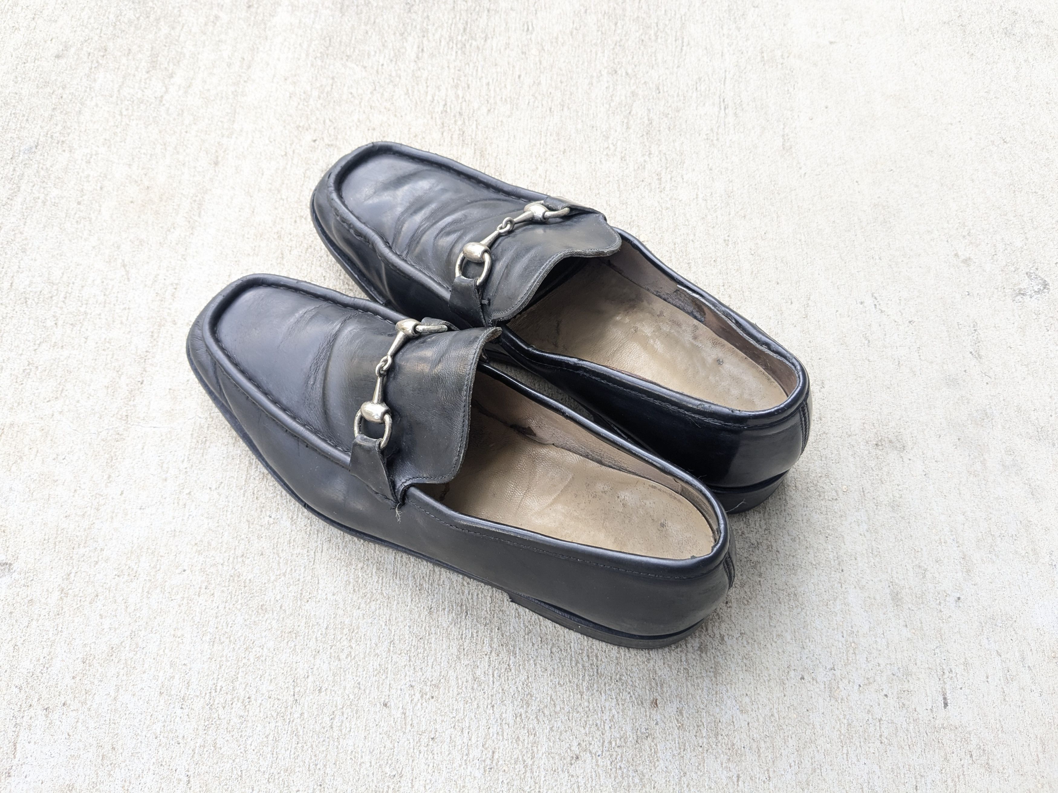 Gucci × Vintage Gucci Horsebit Loafers Black 9 D Leather Italy Slip On Size US 9 / EU 42 - 13 Thumbnail