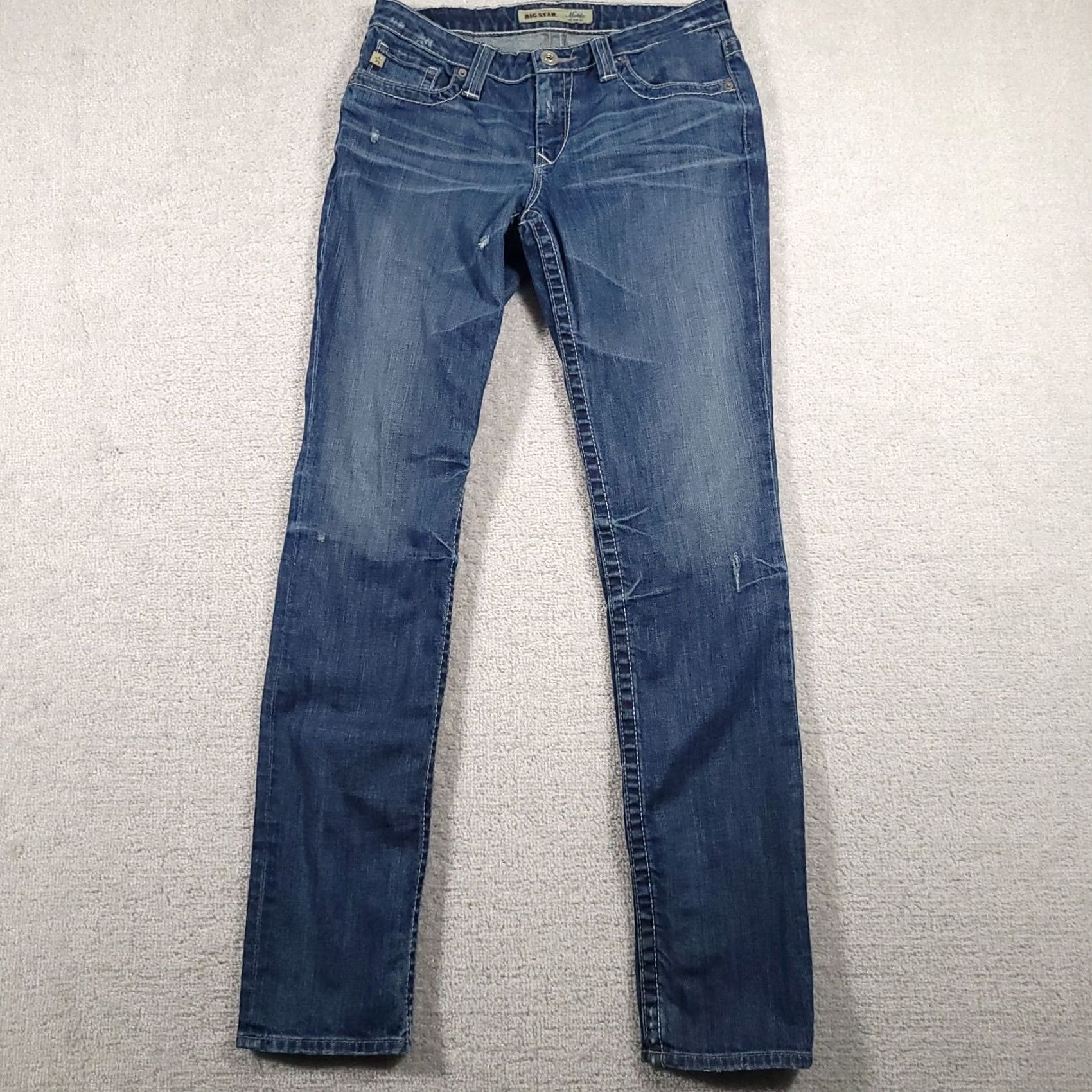 Denime BIG STAR Jeans Women's 28L Maddie Mid Rise Distressed Stretch Denim Cowgirl Jeans Size 28" / US 6 / IT 42 - 2 Thumbnail